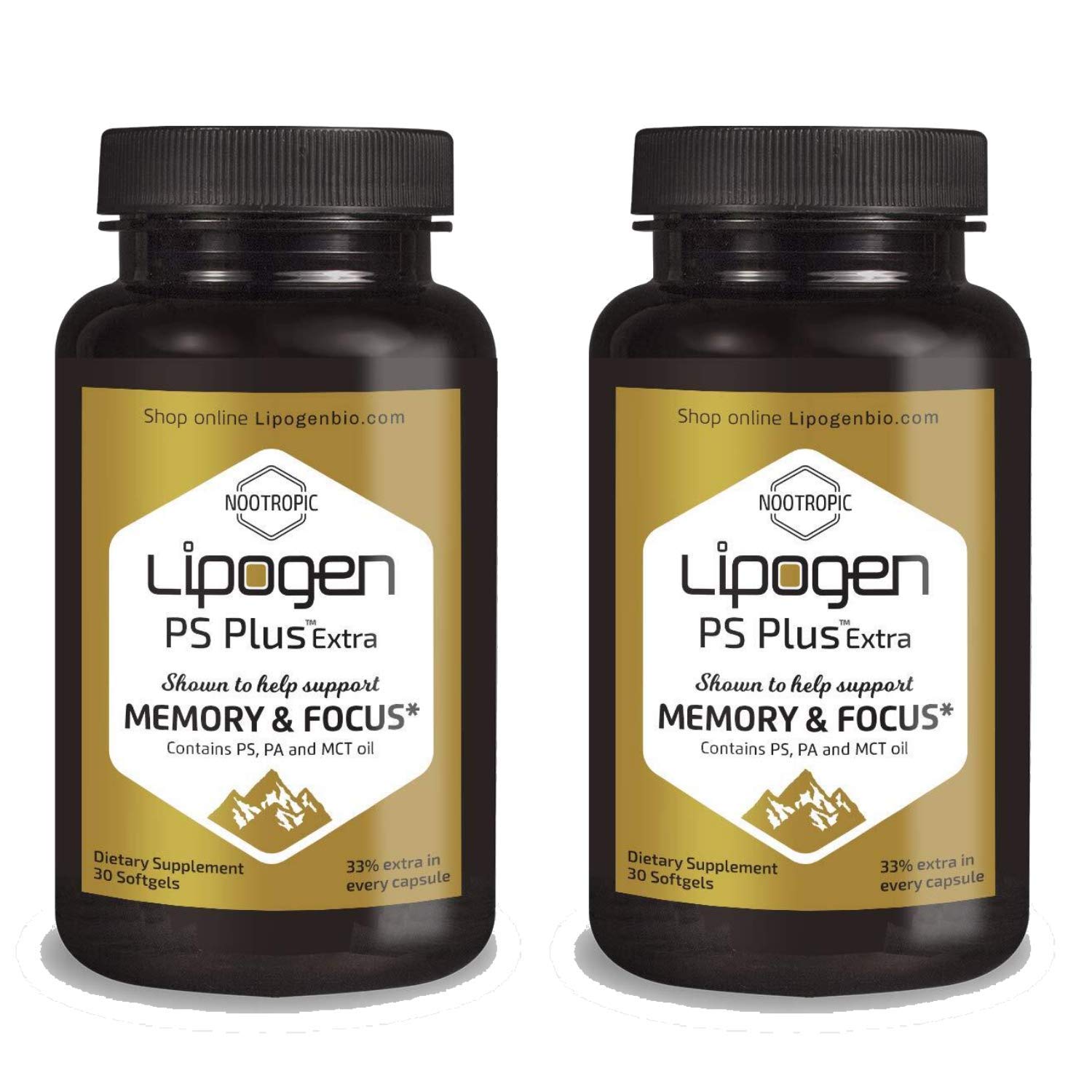 Lipogen PS Plus Extra Brain Booster Supplement Softgels 60