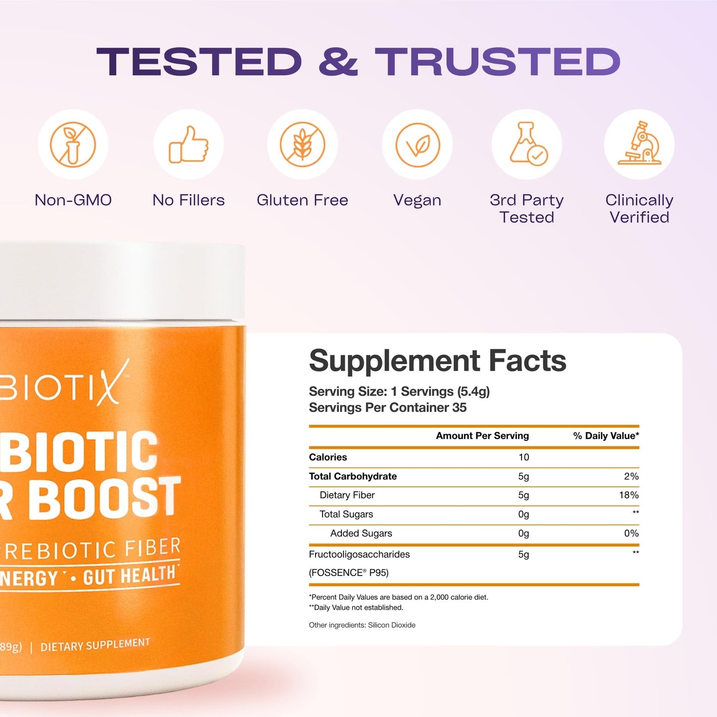 GOBIOTIX Fiber Supplement with Prebiotics for Digestive Health and GLP-1 Support Powder, 18.51 oz (Pack of 3)