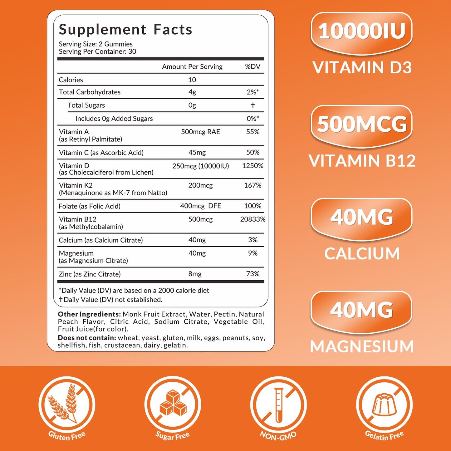 WEEVIT Vitamin D3 B12 Gummies, 120 Count