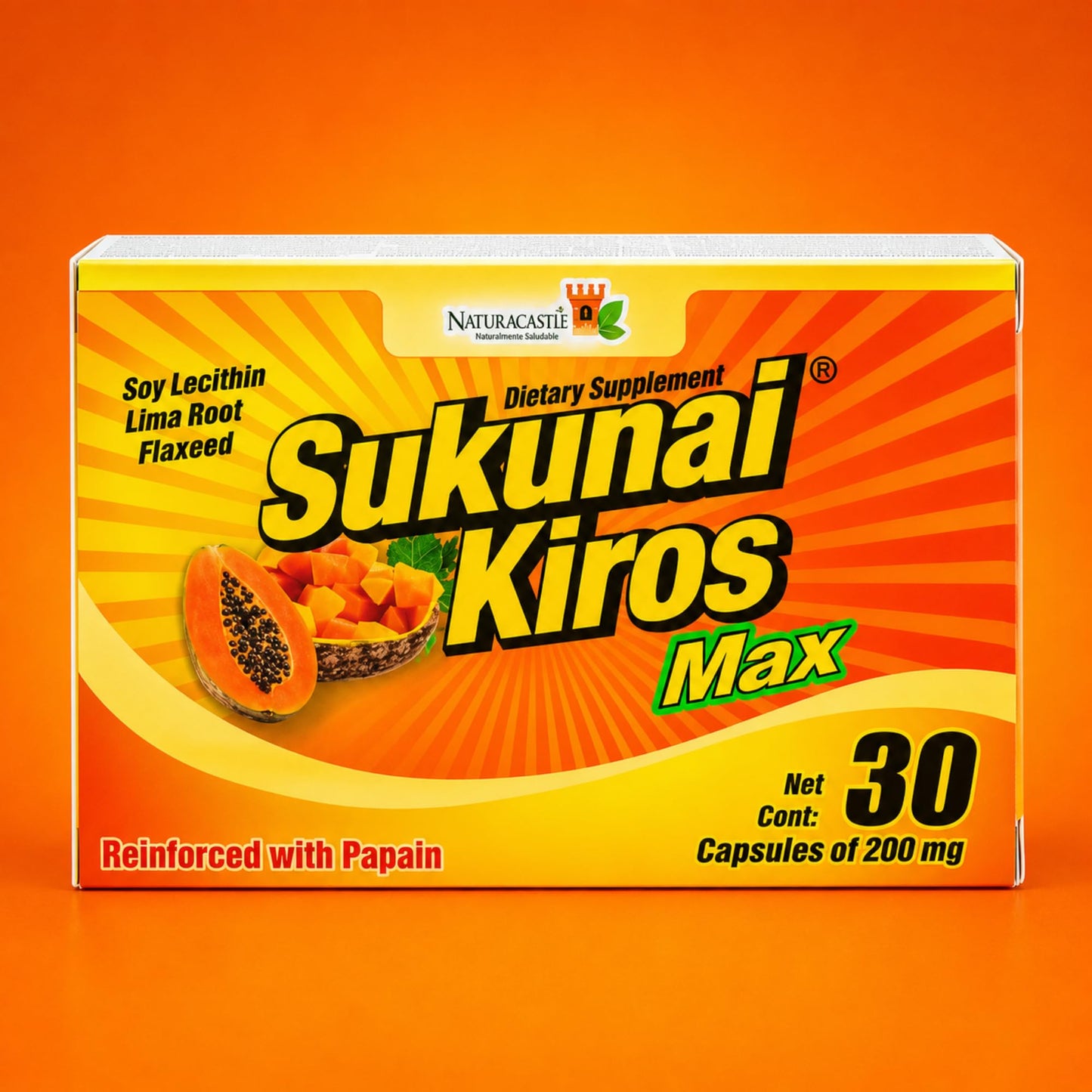 Five Brothers Products Sukunai Kiros Max Dietary Supplement with Papain Capsules, 60 Count