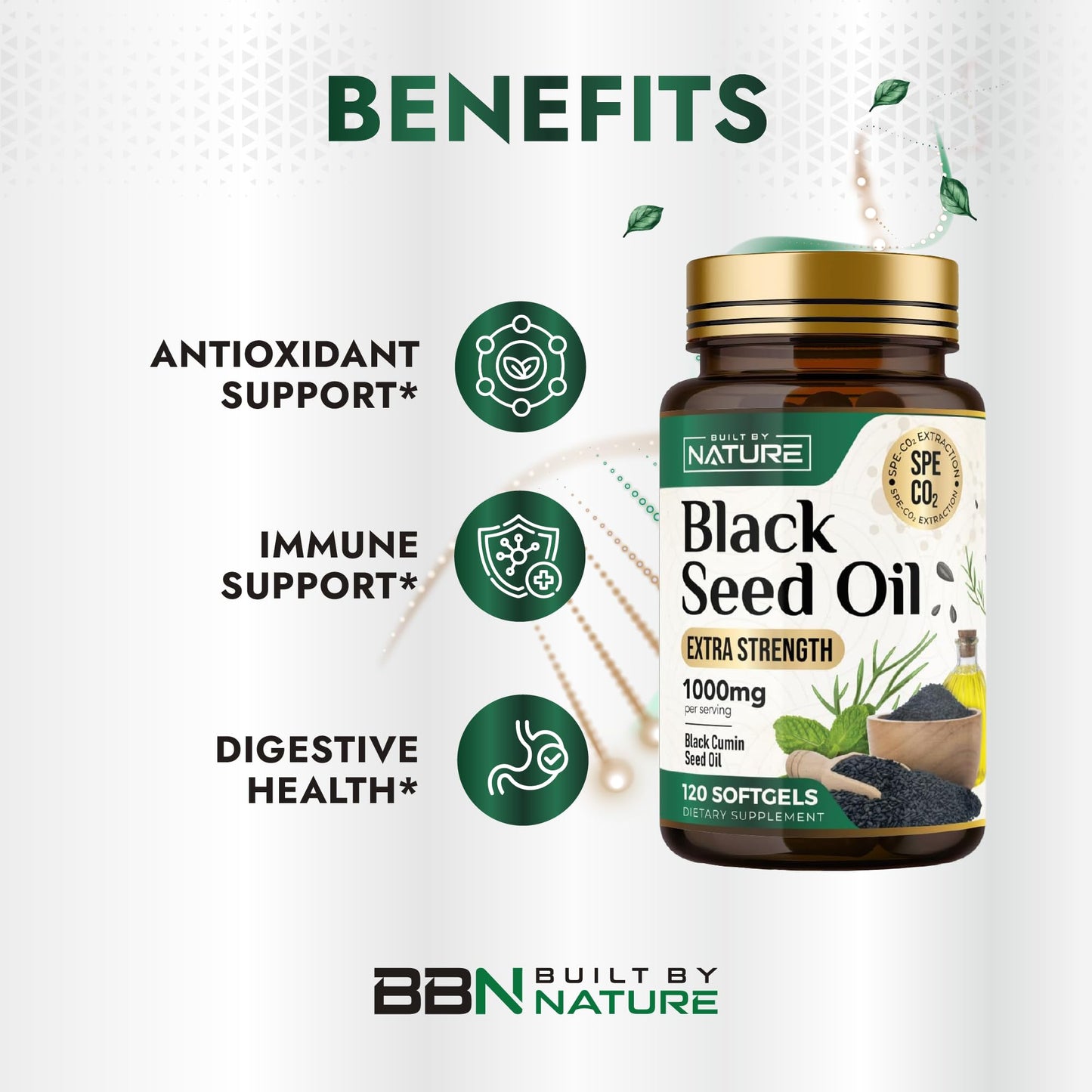 Built by Nature Black Seed Oil 1000 mg Softgels, 120 Count