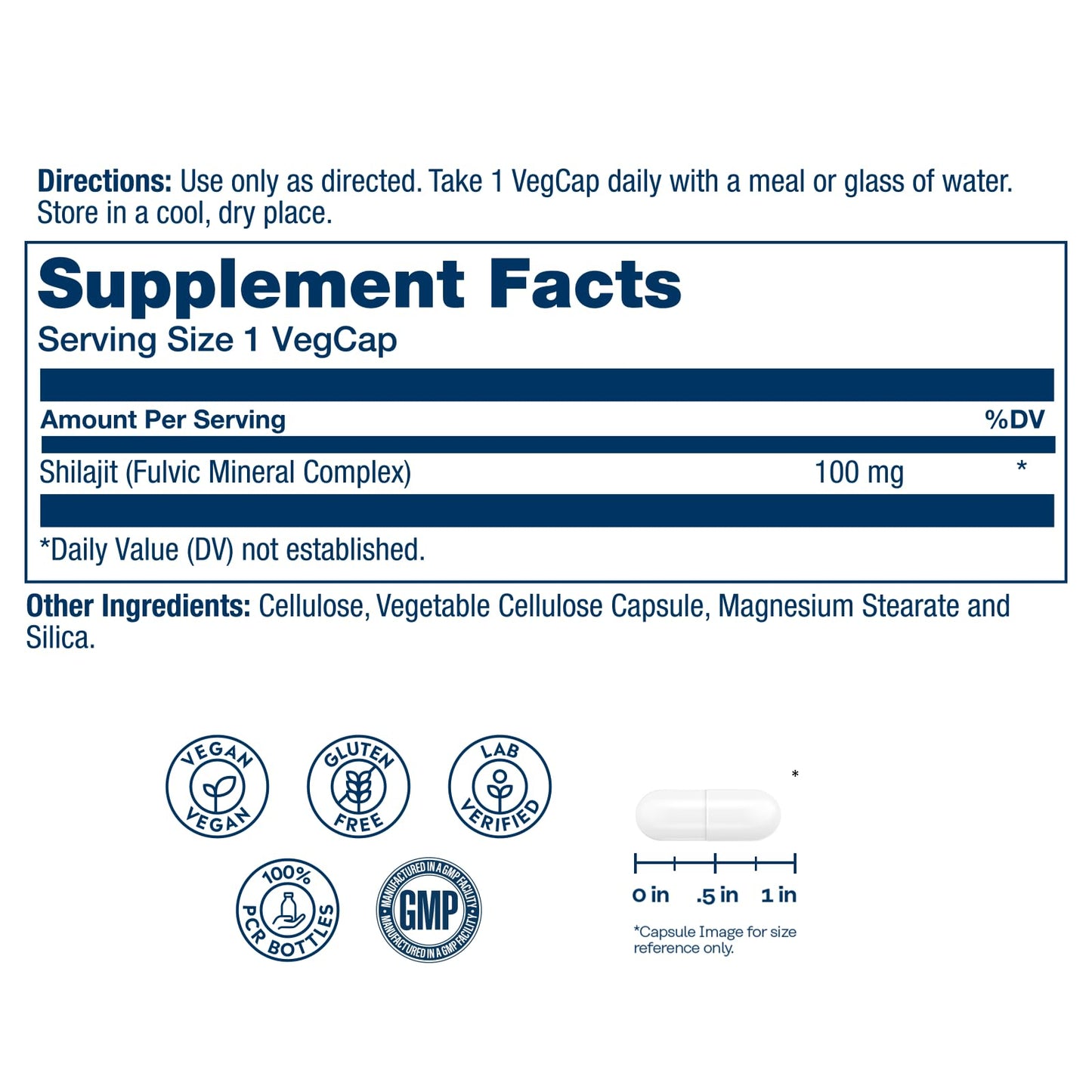 SOLARAY Fulvic Minerals 100mg Shilajit Mineral Complex Capsule, 30 VegCaps