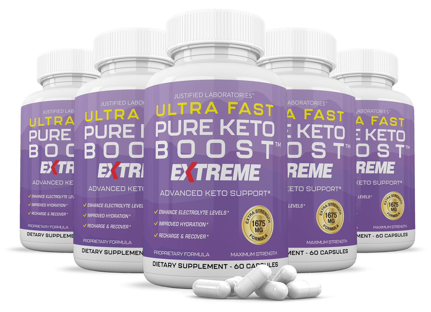 Justified Laboratories Ultra Fast Pure Keto Boost Extreme Keto Pills 1675MG, 300 Capsules