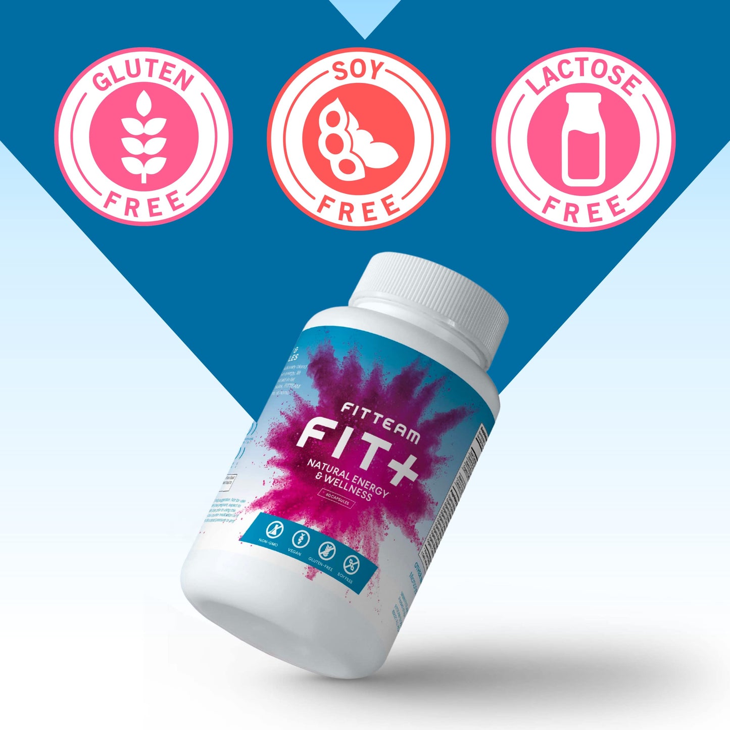 FITTEAM GLOBAL FIT Plus Organic Energy and Wellness Capsules, 60 Count