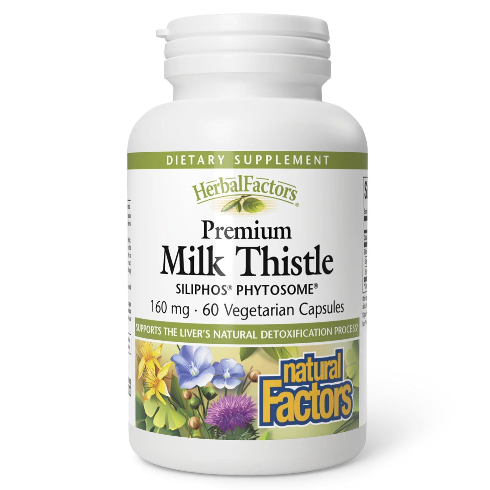 Natural Factors HerbalFactors Premium Milk Thistle Liver Health Formula 60 Capsules