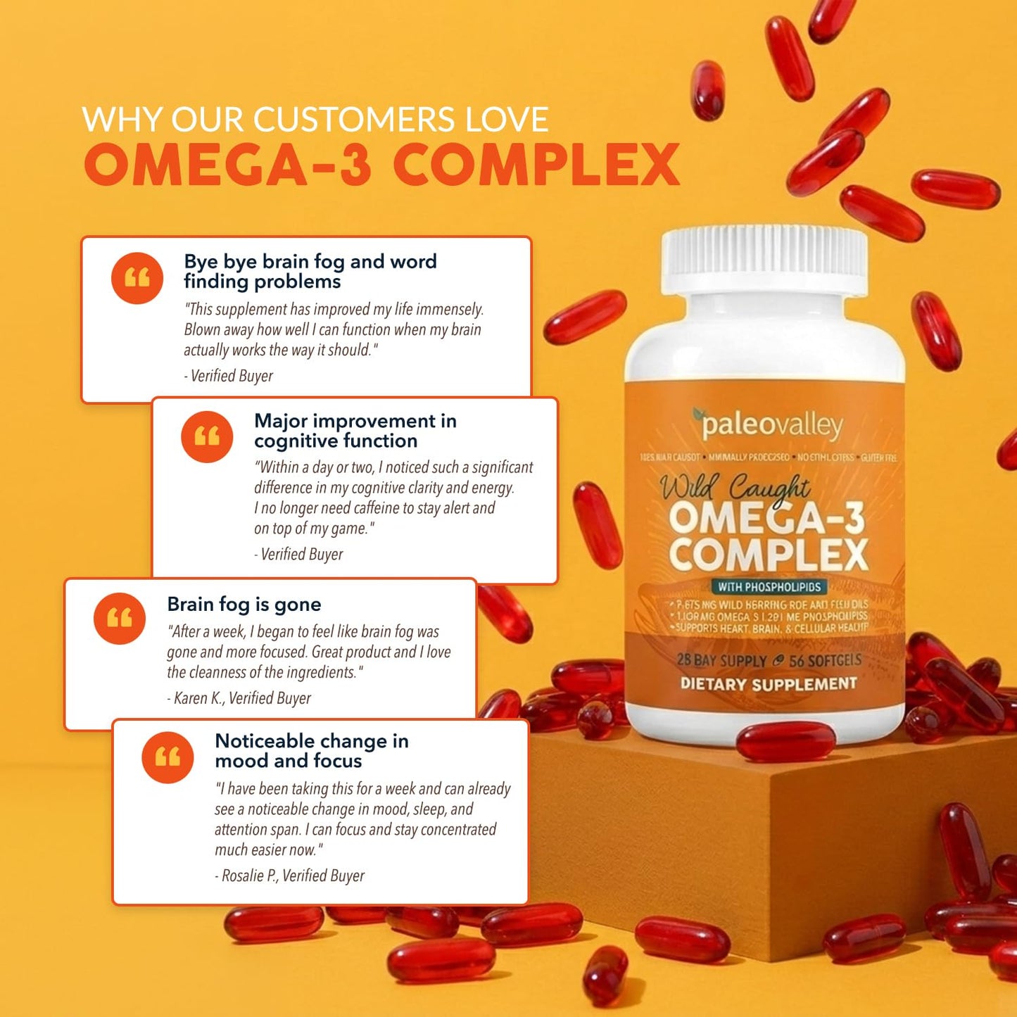 Paleovalley Wild Caught Omega-3 Fish Oil Complex Softgel 56 Count