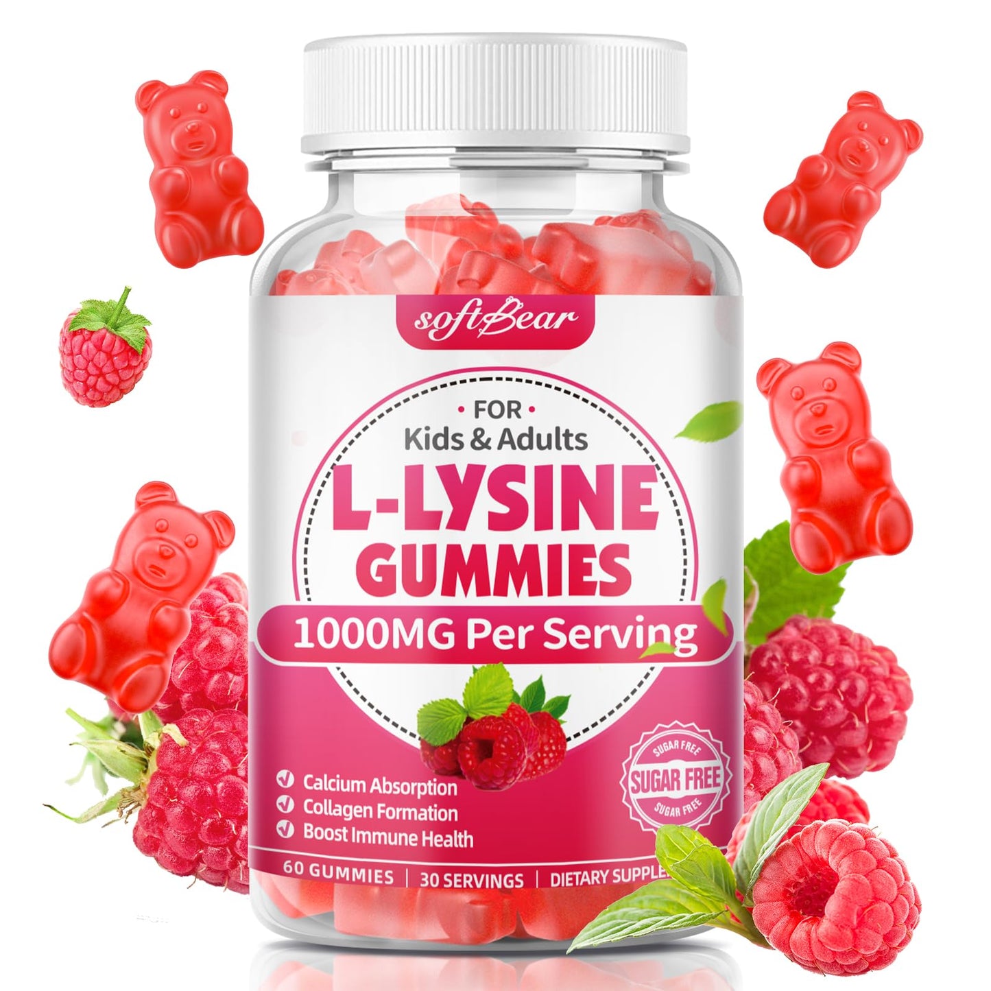 softbear L-Lysine Gummies 60 Count