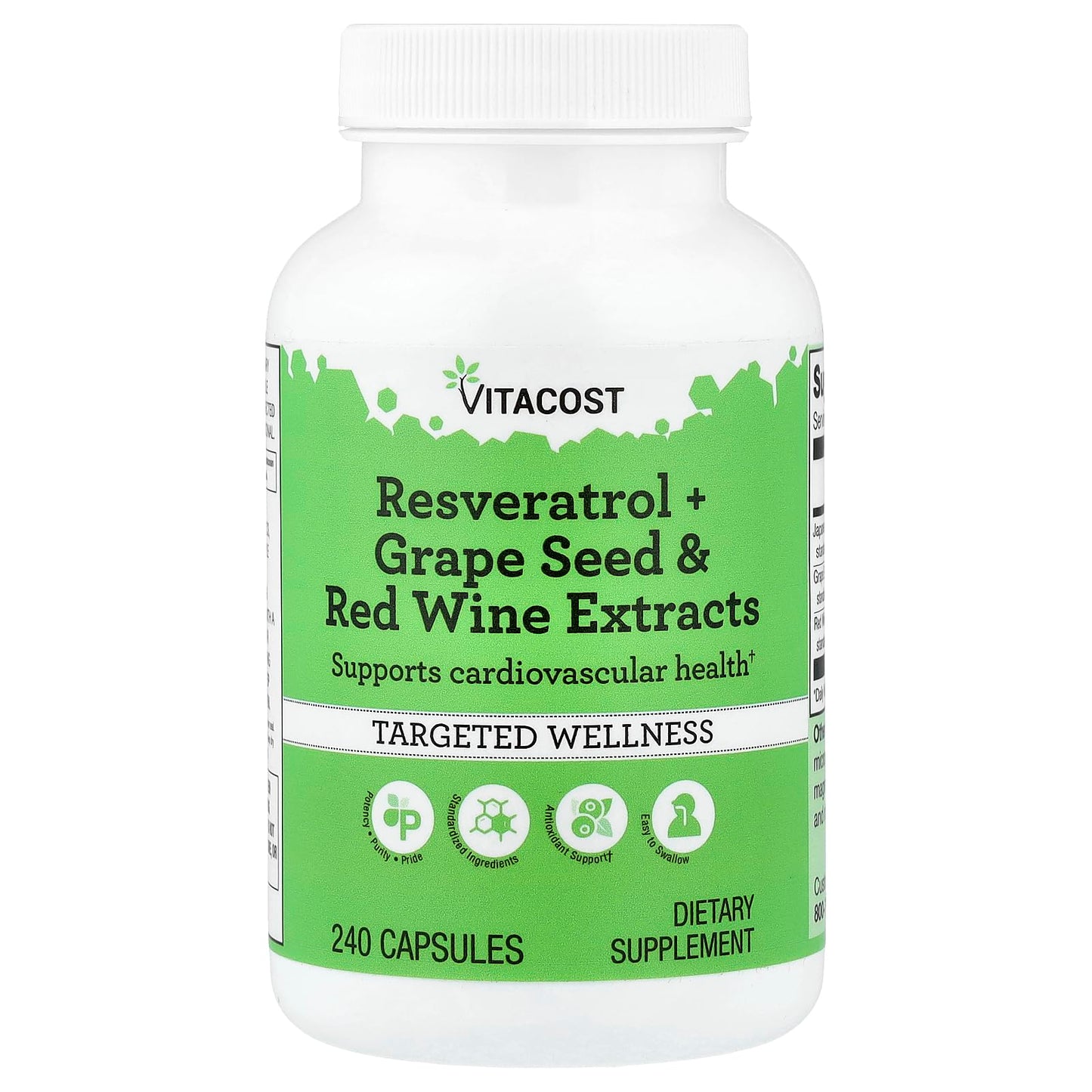 Vitacost Resveratrol + Grape Seed & Red Wine Extracts Capsule 1 Count