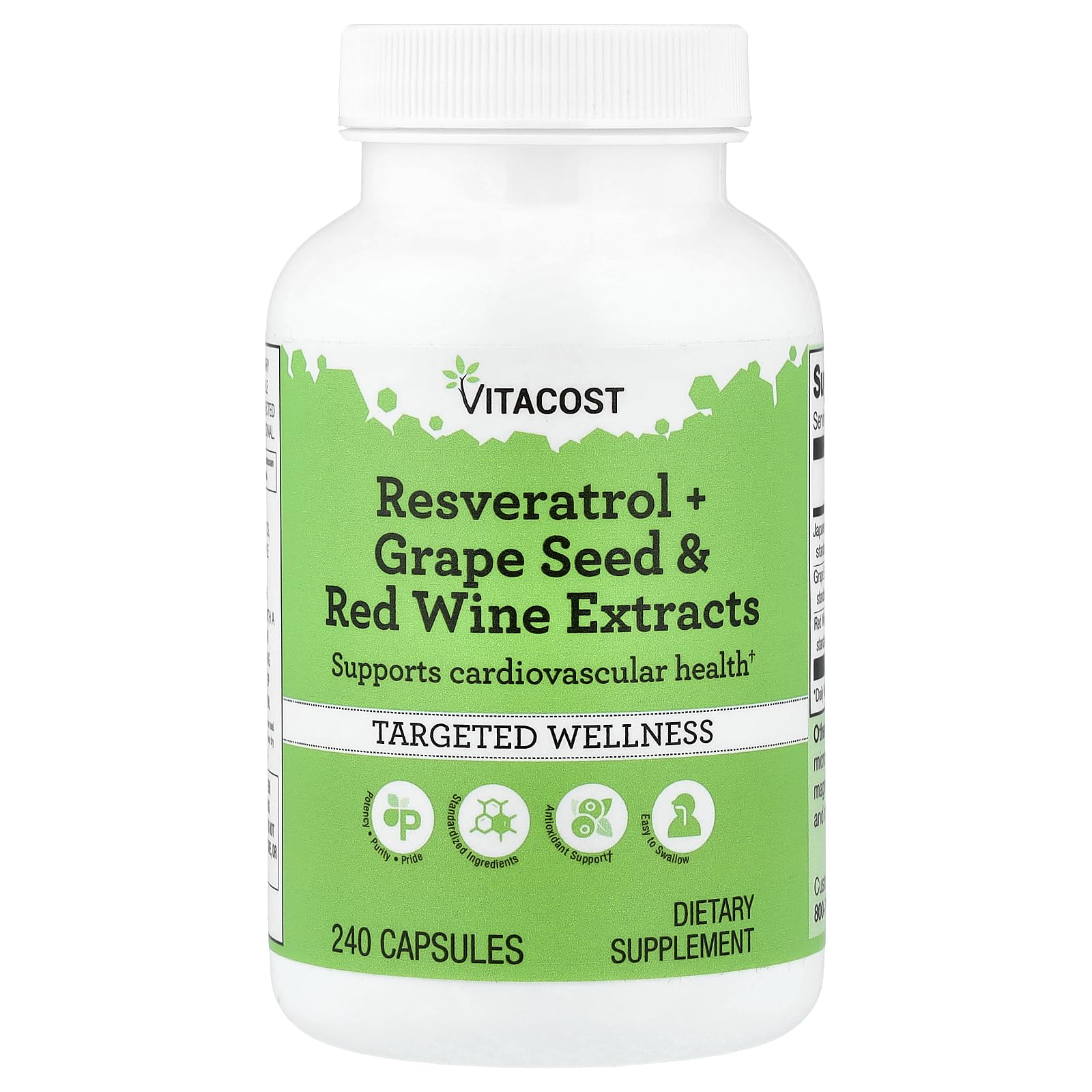 Vitacost Resveratrol + Grape Seed & Red Wine Extracts Capsule 1 Count
