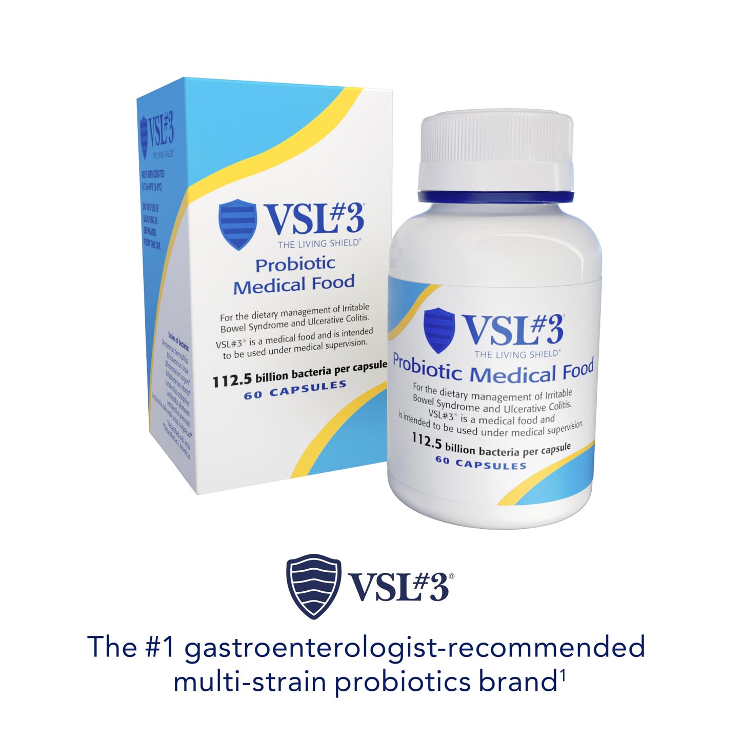 VSL #3 Probiotics for Digestive Health, IBS & UC Symptoms Capsules, 180 Count
