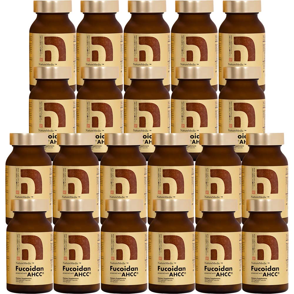 NatureMedic Fucoidan Powered with AHCC Brown Seaweed Immunity Supplement with High Purity Mekabu Mozuku Agaricus, 3520 Capsules