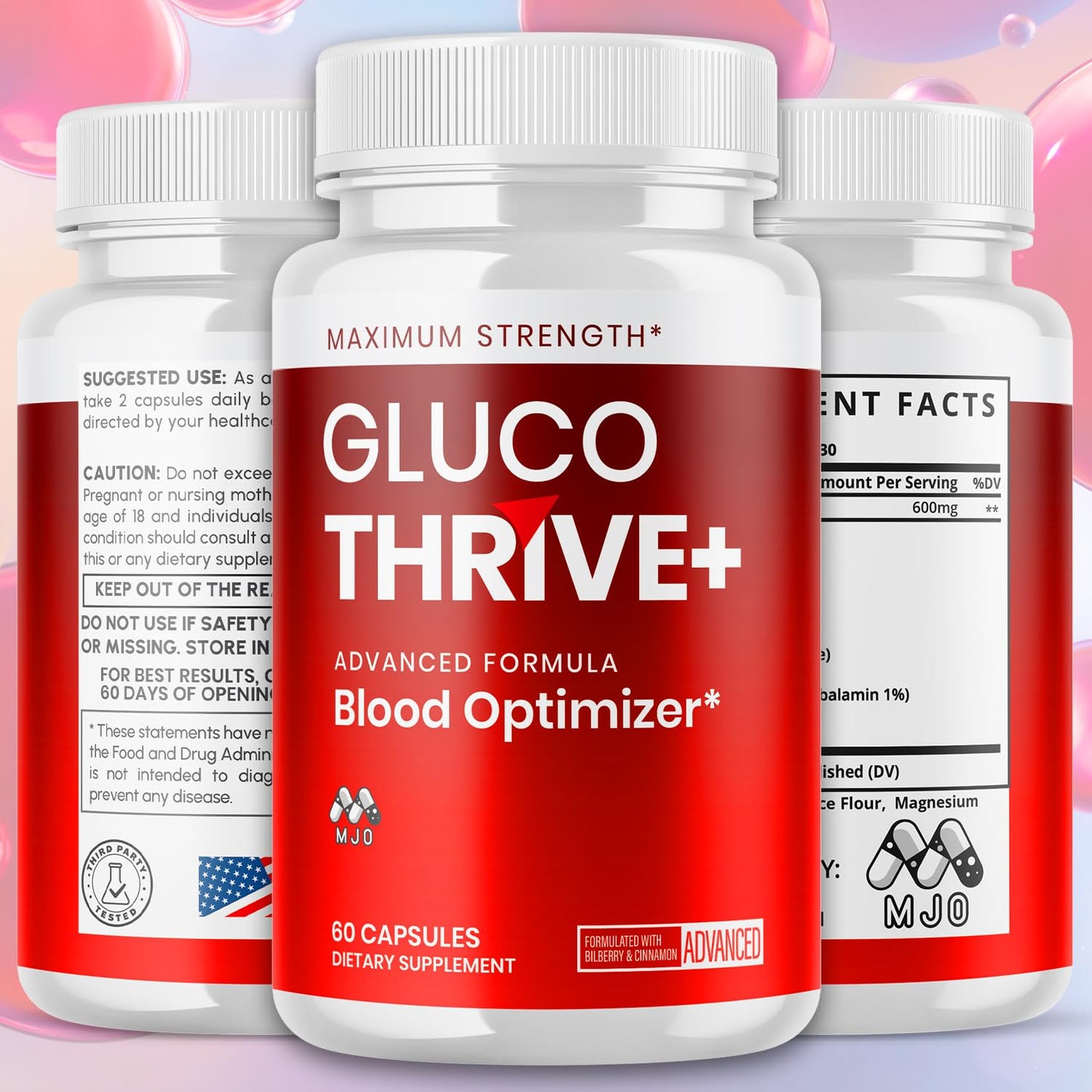 MJO Gluco Thrive Blood Health Support Capsules, 180 Capsules