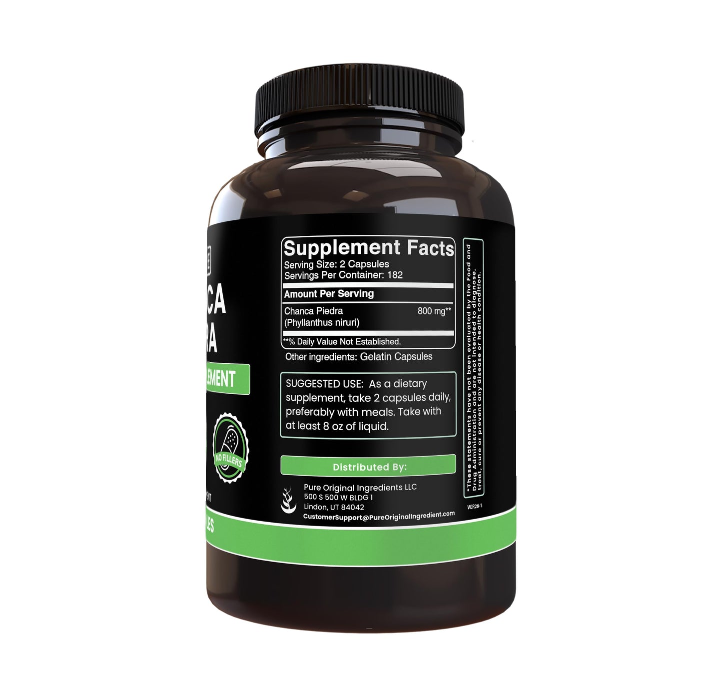 Pure Original Ingredients Chanca Piedra 365 Capsules