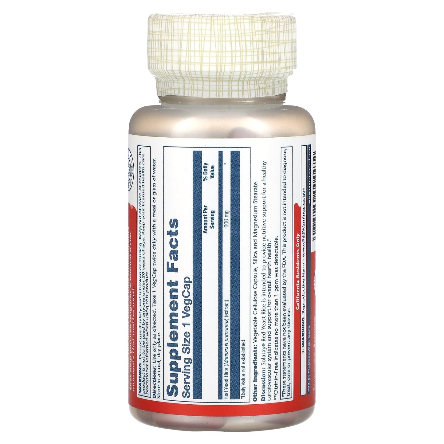 Solaray Red Yeast Rice VegCap 90
