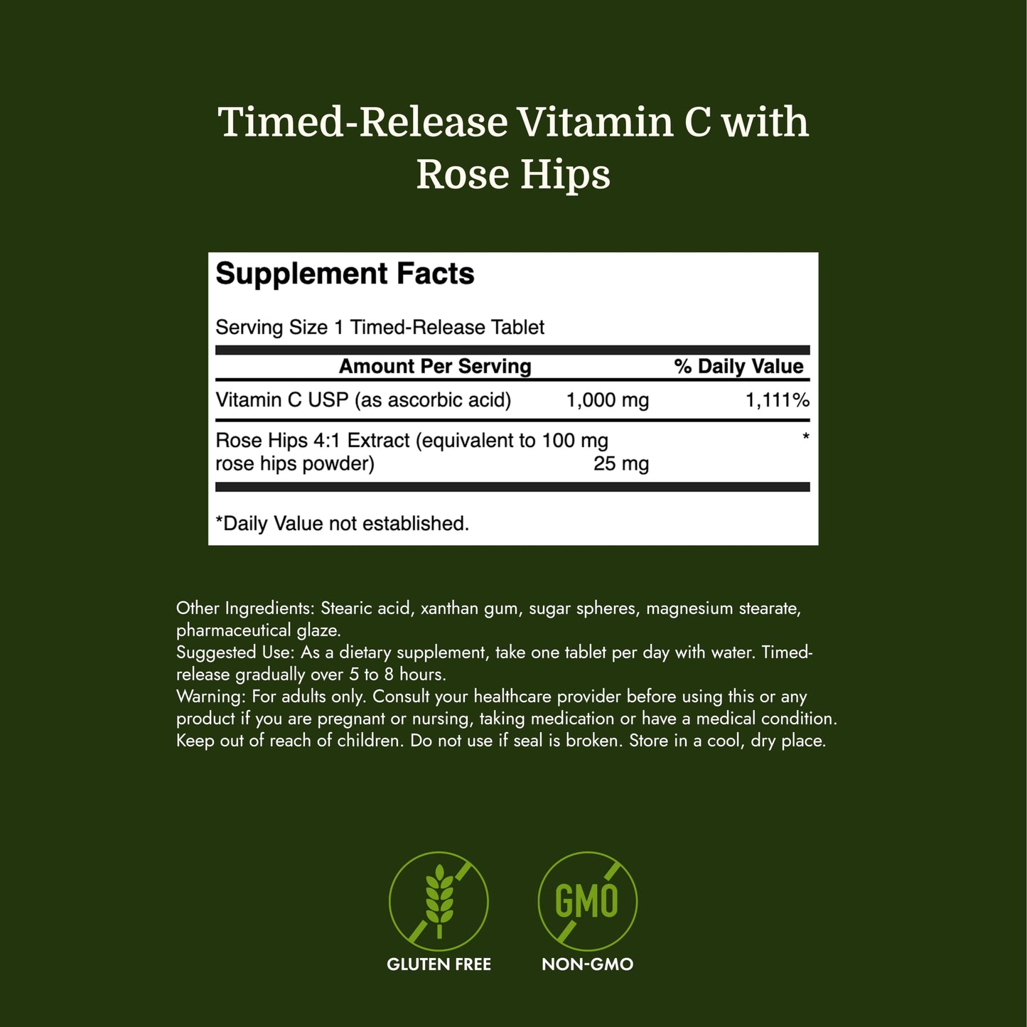 Swanson Vitamin C with Rose Hips Timed-Release Tablets Immune System Support Skin Cardiovascular Health Antioxidant Supplement, 250 Tablets