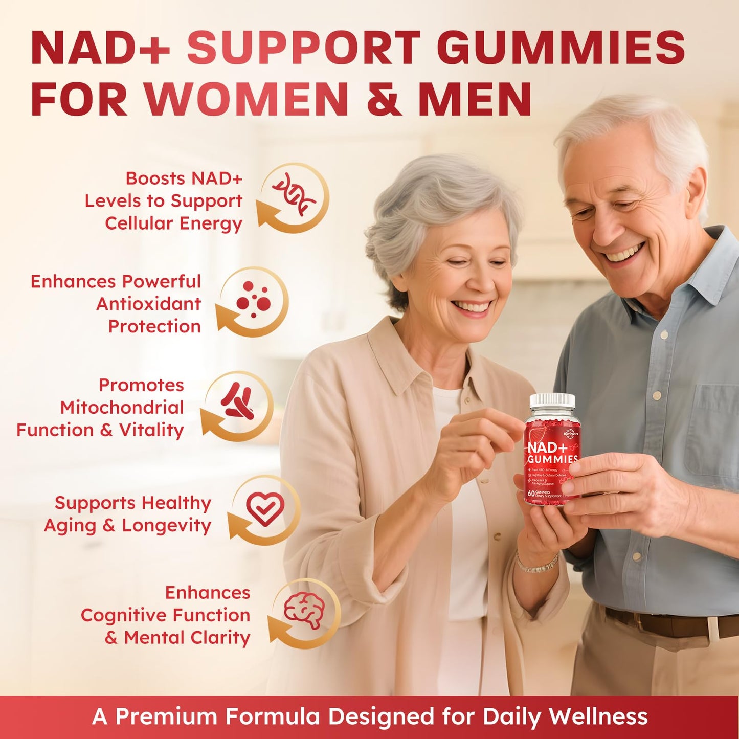 ReviNutra NAD+ Supplement Gummies 60 Count