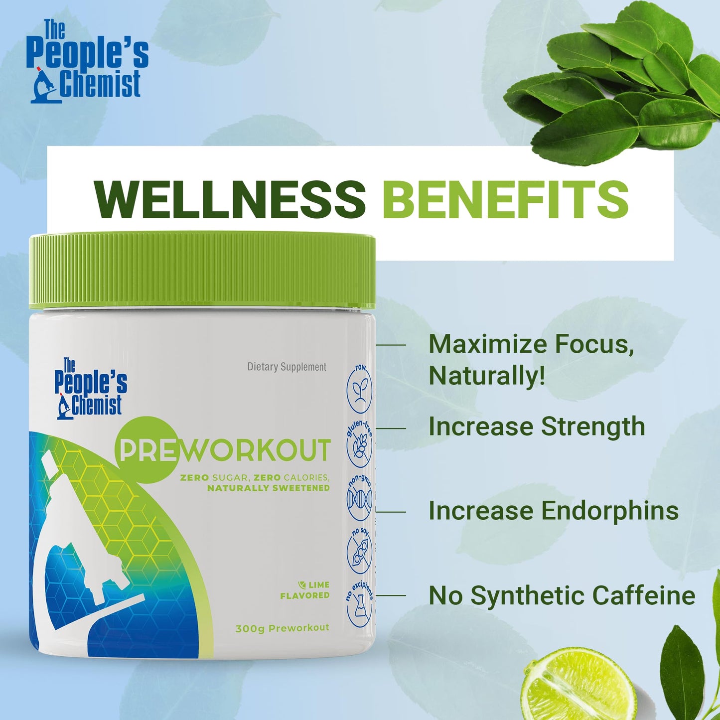 People's Chemist The Pre-Workout (Lime) Powder 10.58 Ounce