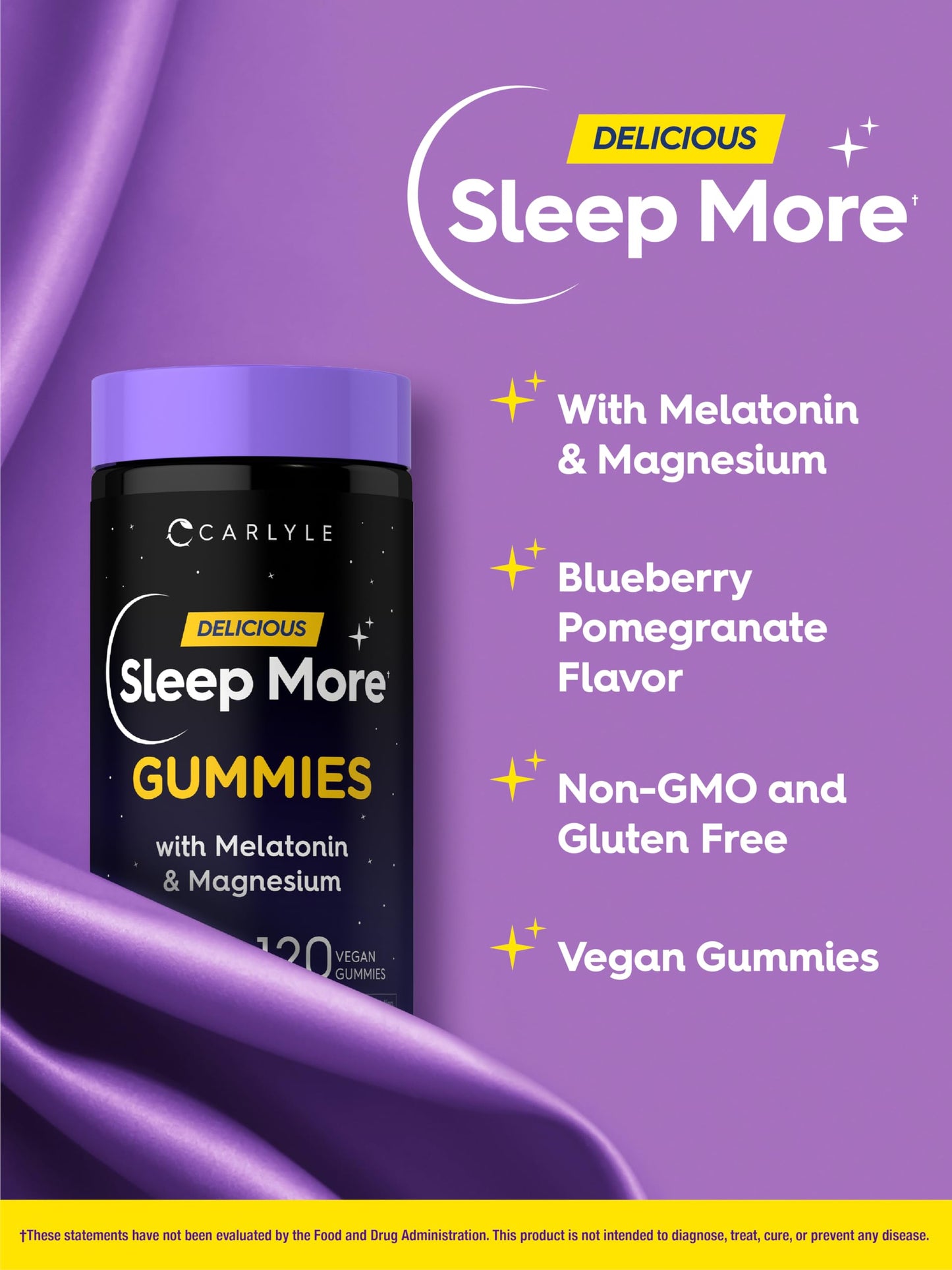 Carlyle Sleep Gummies with Melatonin and Magnesium Gummy, 120 Count