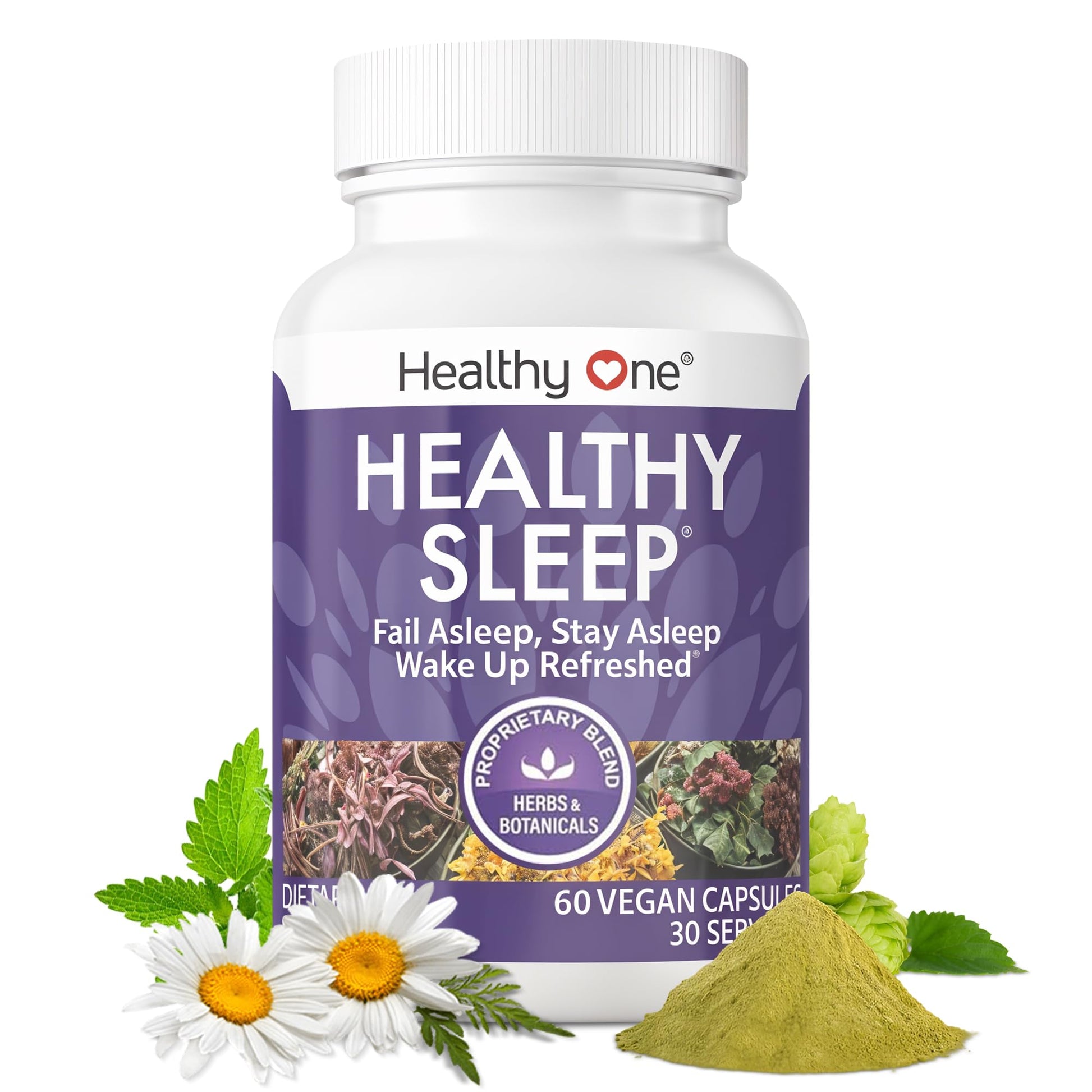 Healthy One Healthy Sleep 10-in-1 Comprehensive Sleep Formula with Melatonin Capsules 60 Count