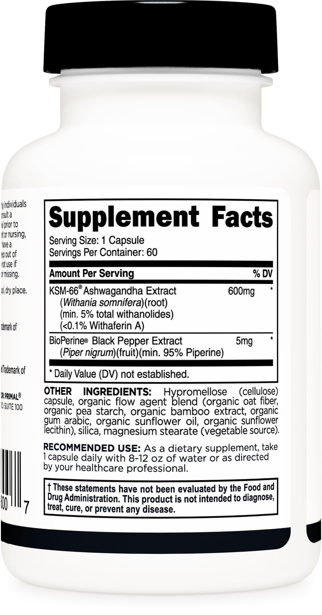Primal KSM-66 Ashwagandha Complex (600mg) 60 Capsules