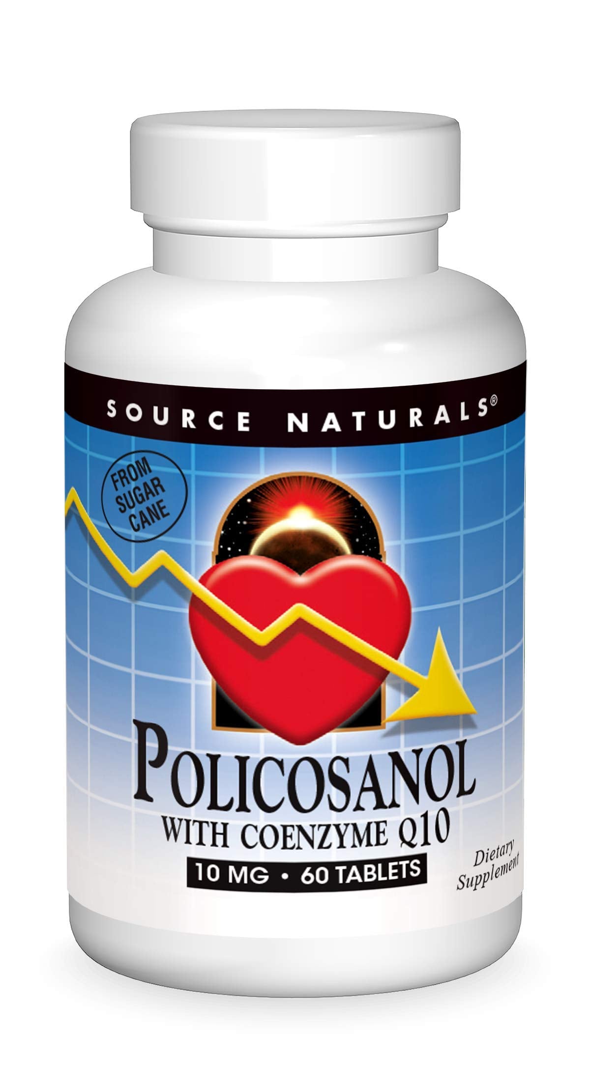 Source Naturals Policosanol with Coenzyme Q10 10 mg Tablet, 60 Count