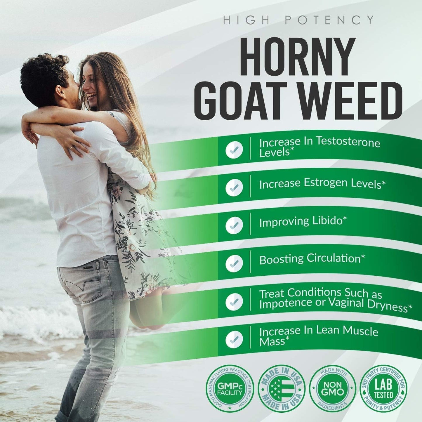 Amplicell Horny Goat Weed Complex Supplement with Maca Root, Tongkat Ali, L-Arginine & Panax Ginseng Capsules, 60 Count