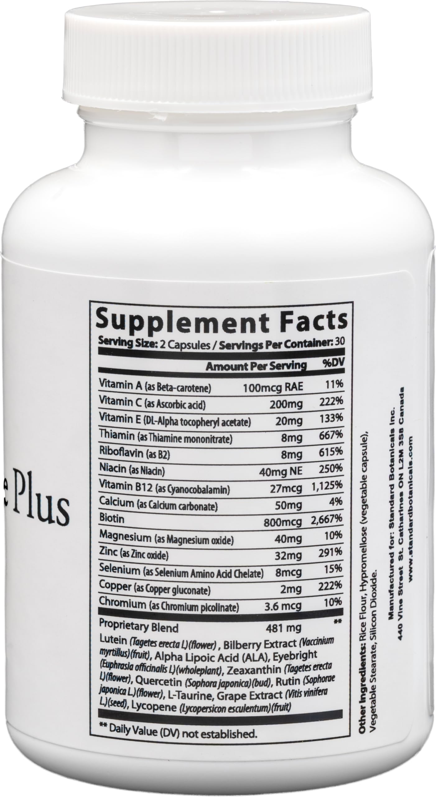 Dr's Nature & Nutrition Vision Care Eye Vitamins & Eye Supplement with Lutein & Zeaxanthin for Macular Health & Blue Light Protection Capsules, 60 Count