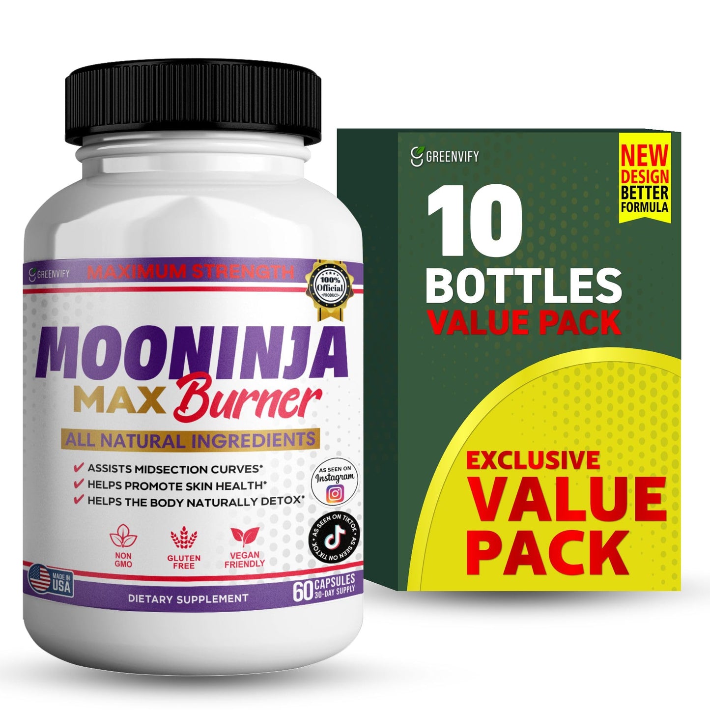GREENVIFY Mooninja Max Burner Capsule, 60 Capsules
