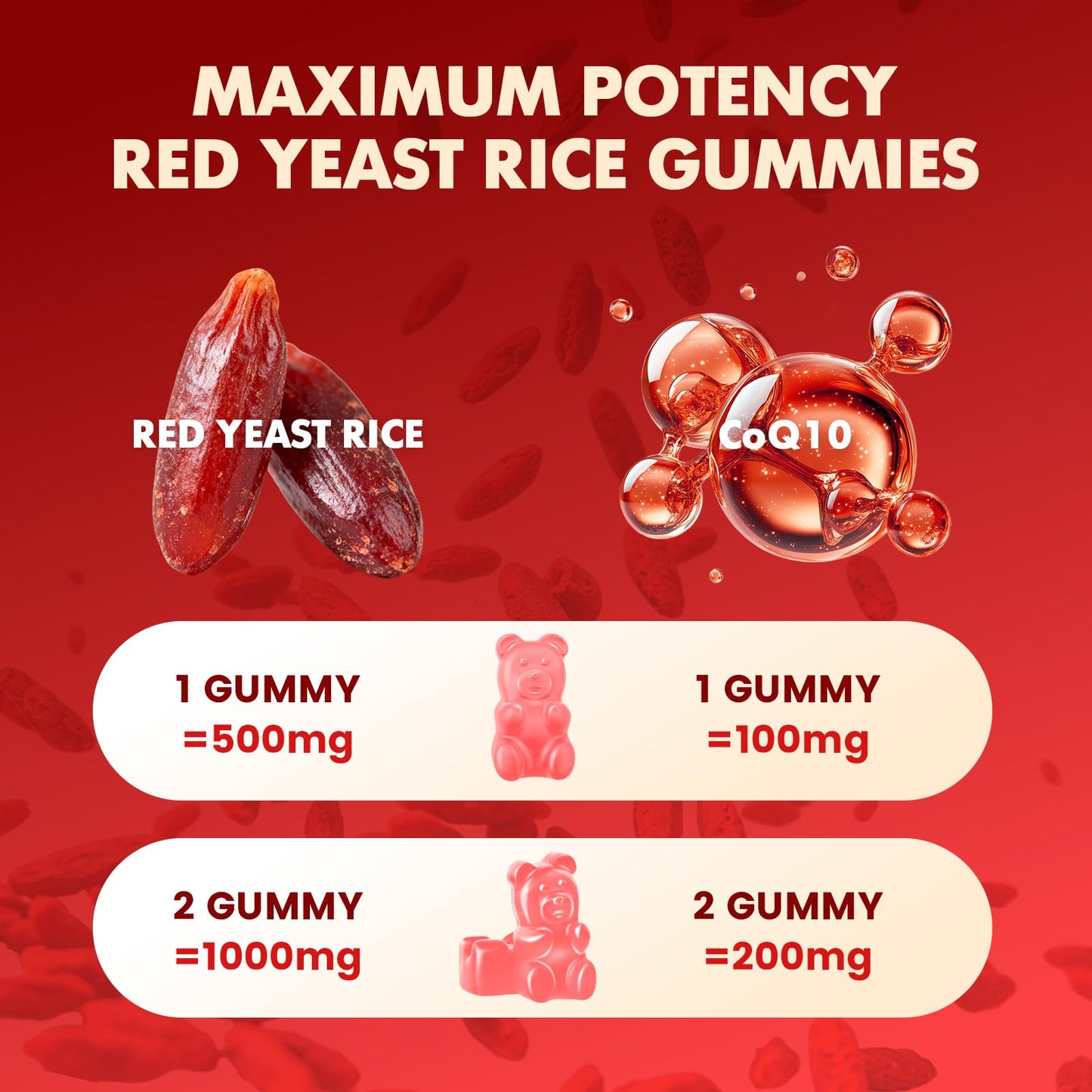 Saajoor Red Yeast Rice with CoQ10 Gummies, 60 Gummies