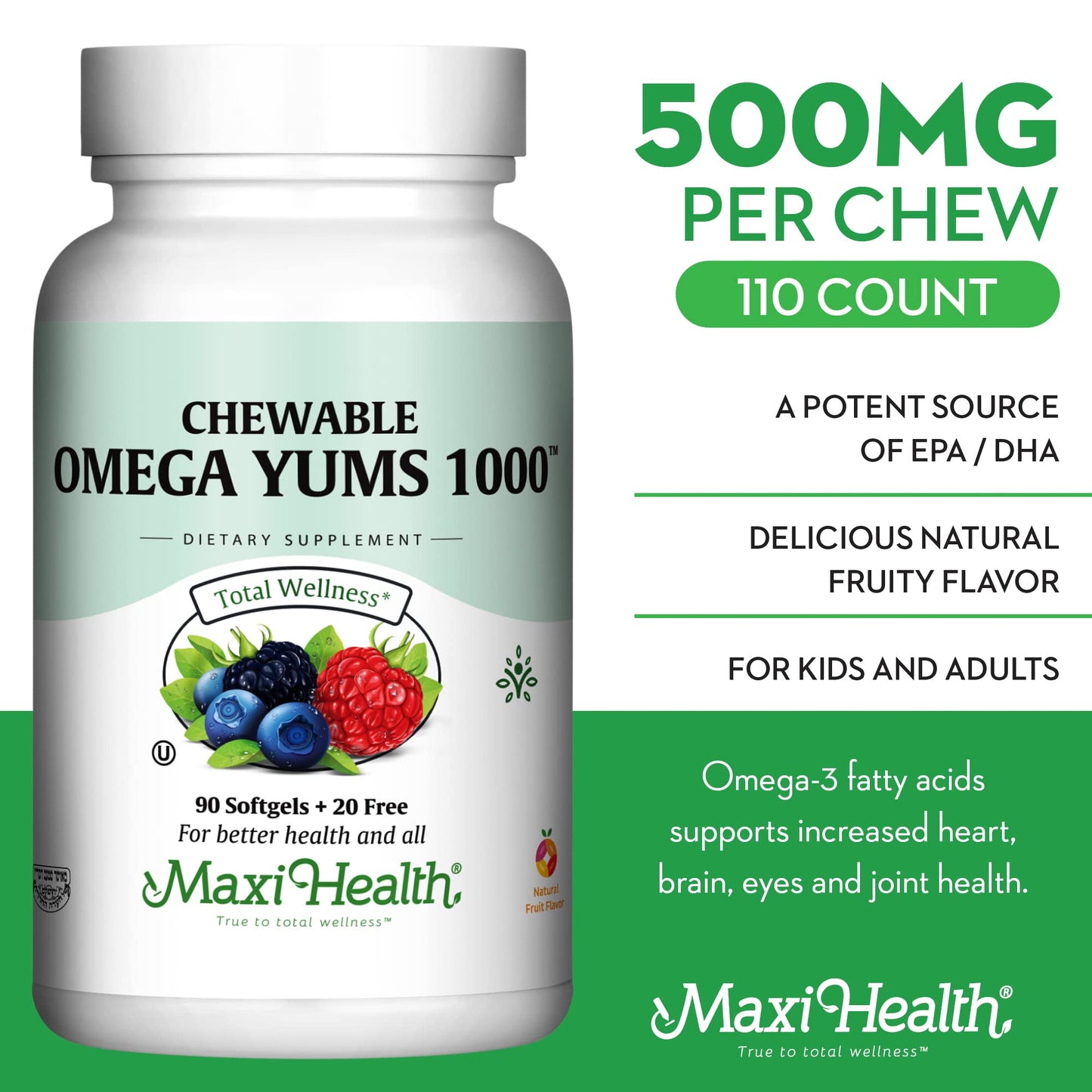 Maxi Health Omega Yums 1000 Chewable 110