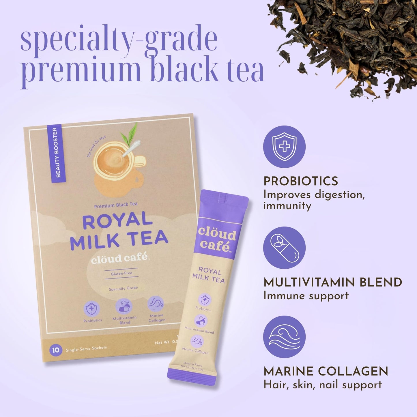 Clöud Café Collagen Infused Royal Milk Tea Instant Tea Powder 0.84