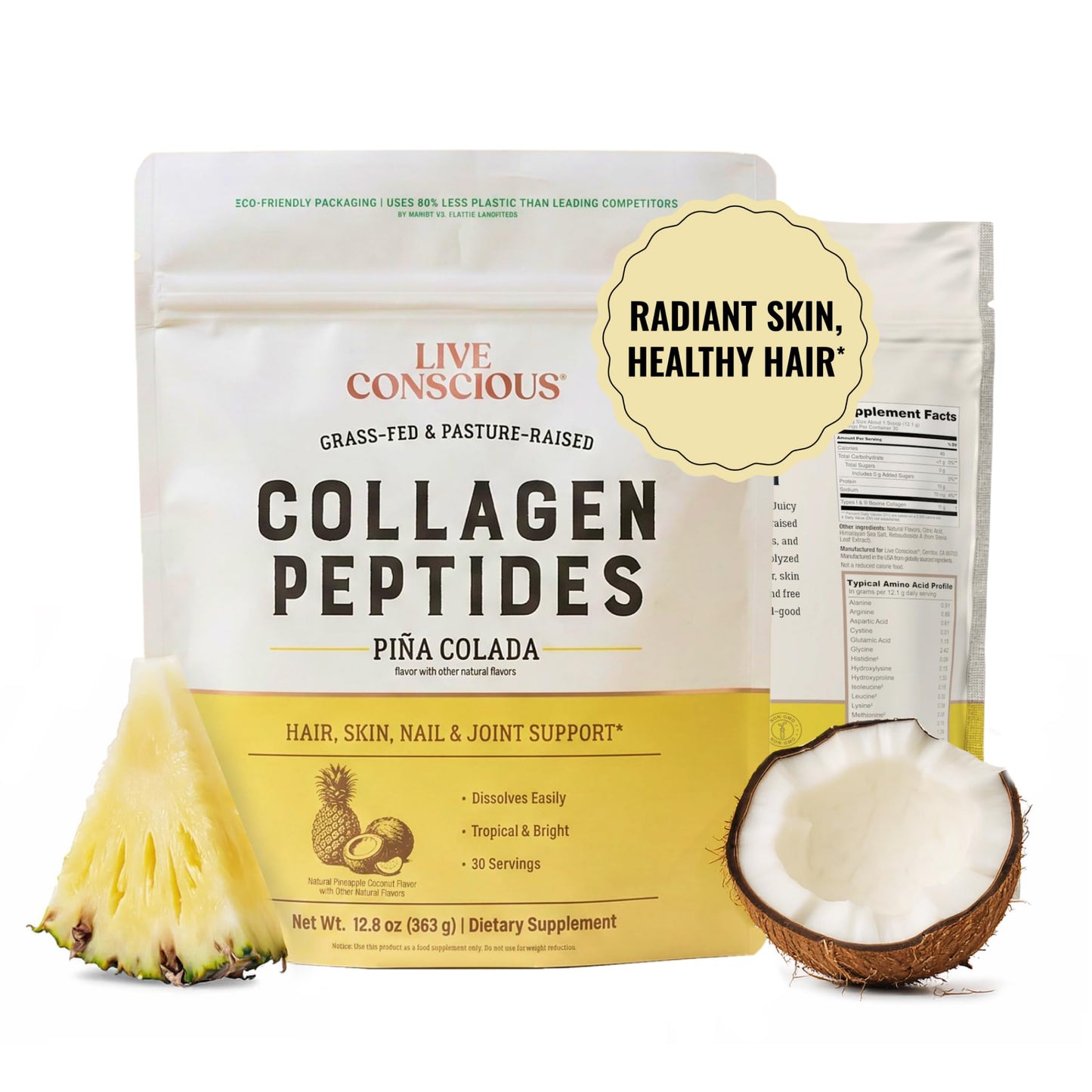 Live Conscious Collagen Peptides Powder 12.8 oz