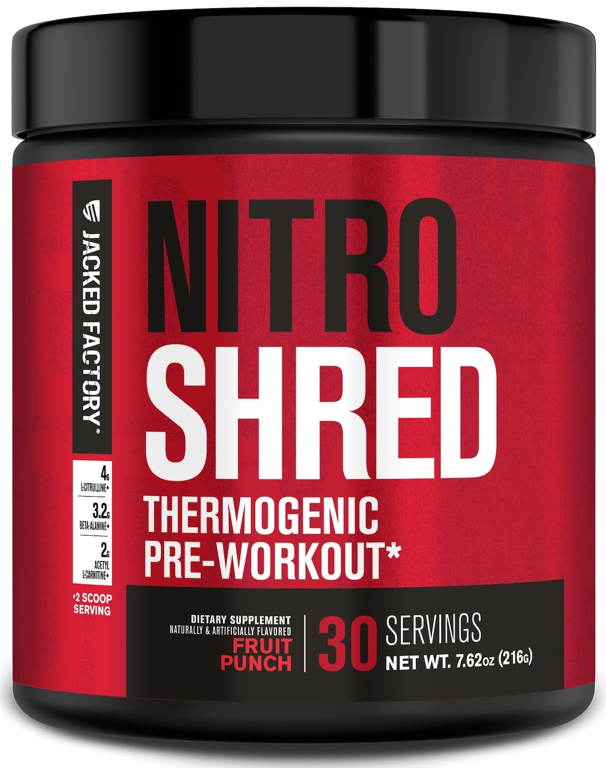 Jacked Factory NITROSURGE Shred Pre Workout Supplement Powder 7.62 Ounce