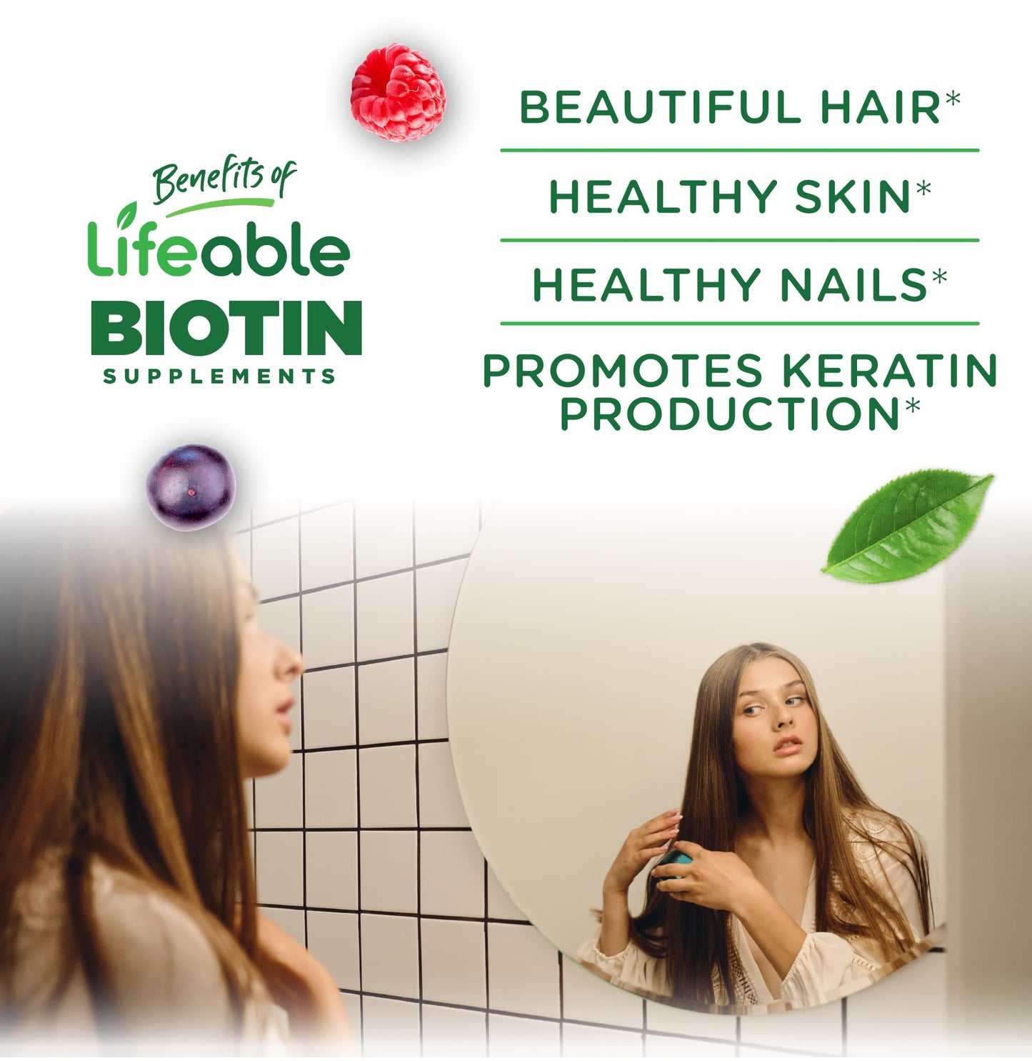 Lifeable Teens Biotin 10000mcg Gummies, 90 Count