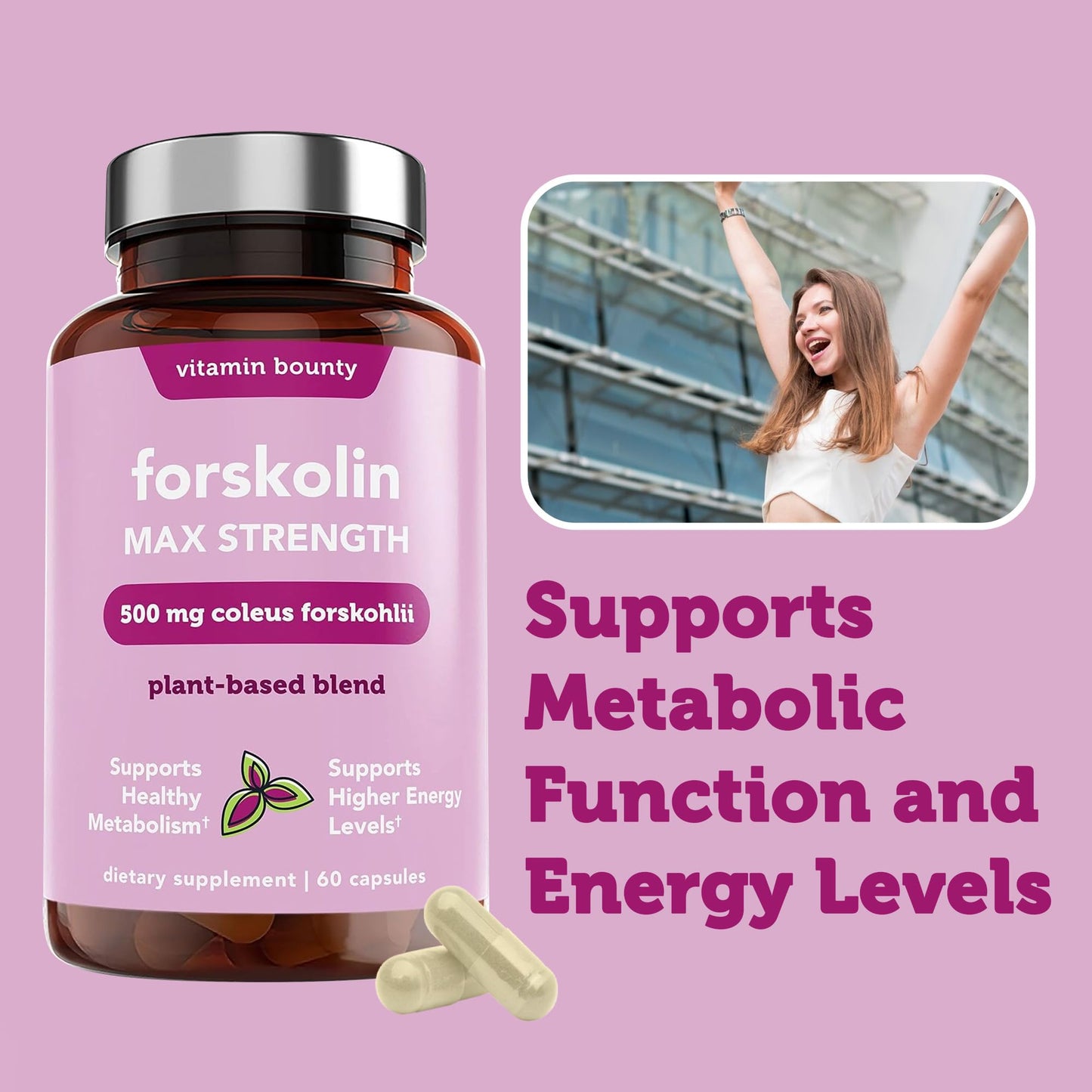 Vitamin Bounty Forskolin Maximum Strength for Weight Loss Capsules 60 Count