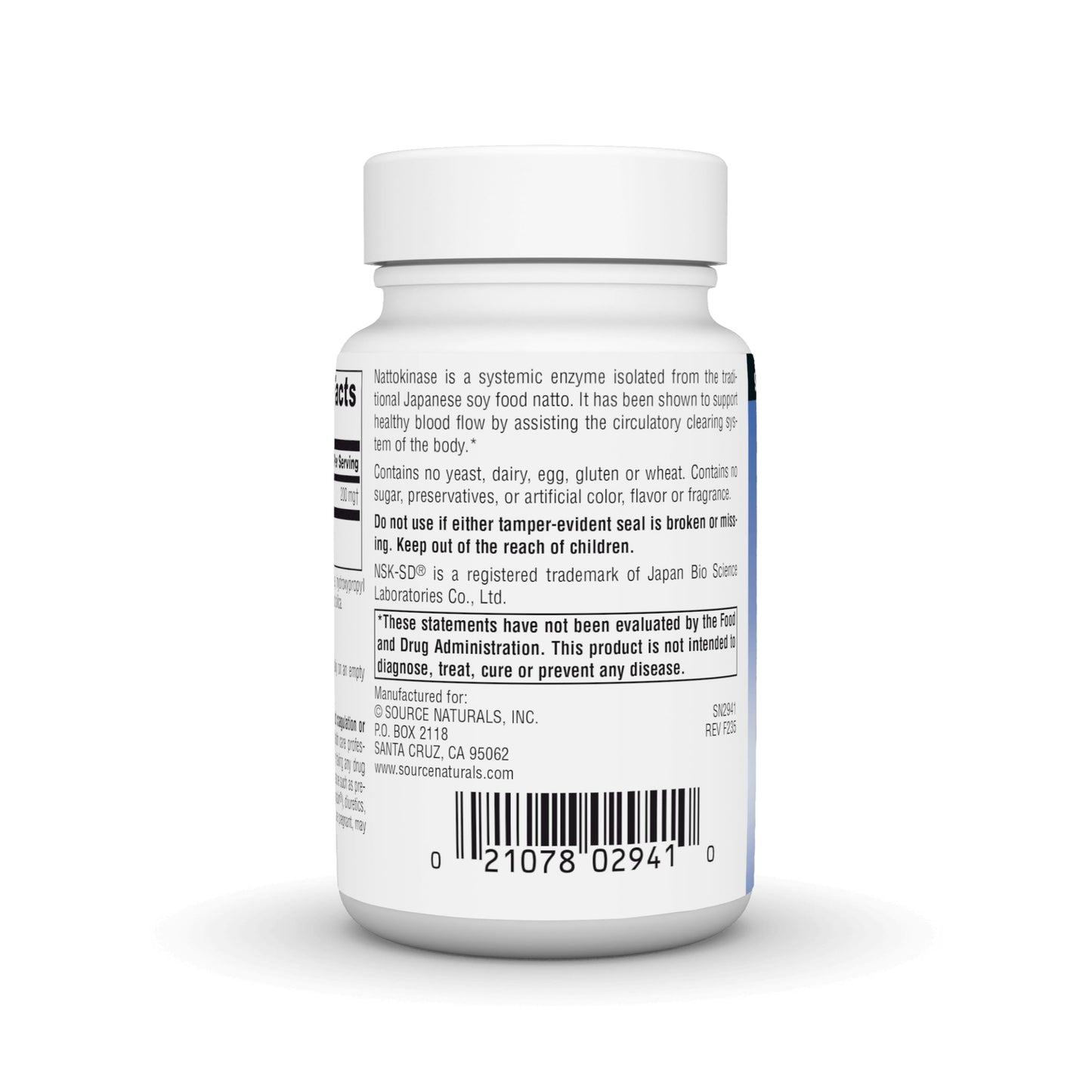 Source Naturals NSK-SD Nattokinase Whole Body Systemic Enzyme for Healthy Circulation, Capsule, 60 Count