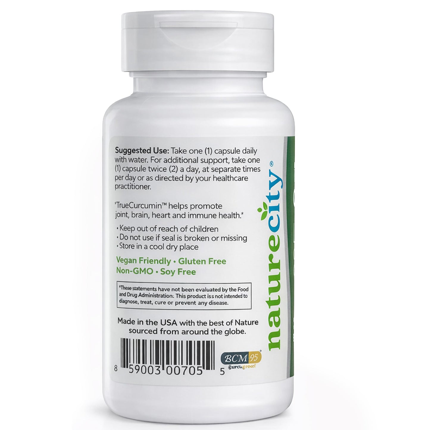 NatureCity True-Curcumin Turmeric Supplement Capsules 90 Count