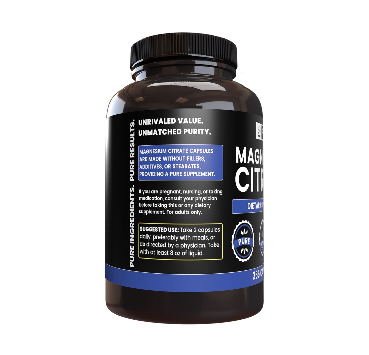 Pure Original Ingredients Magnesium Citrate Capsules 365