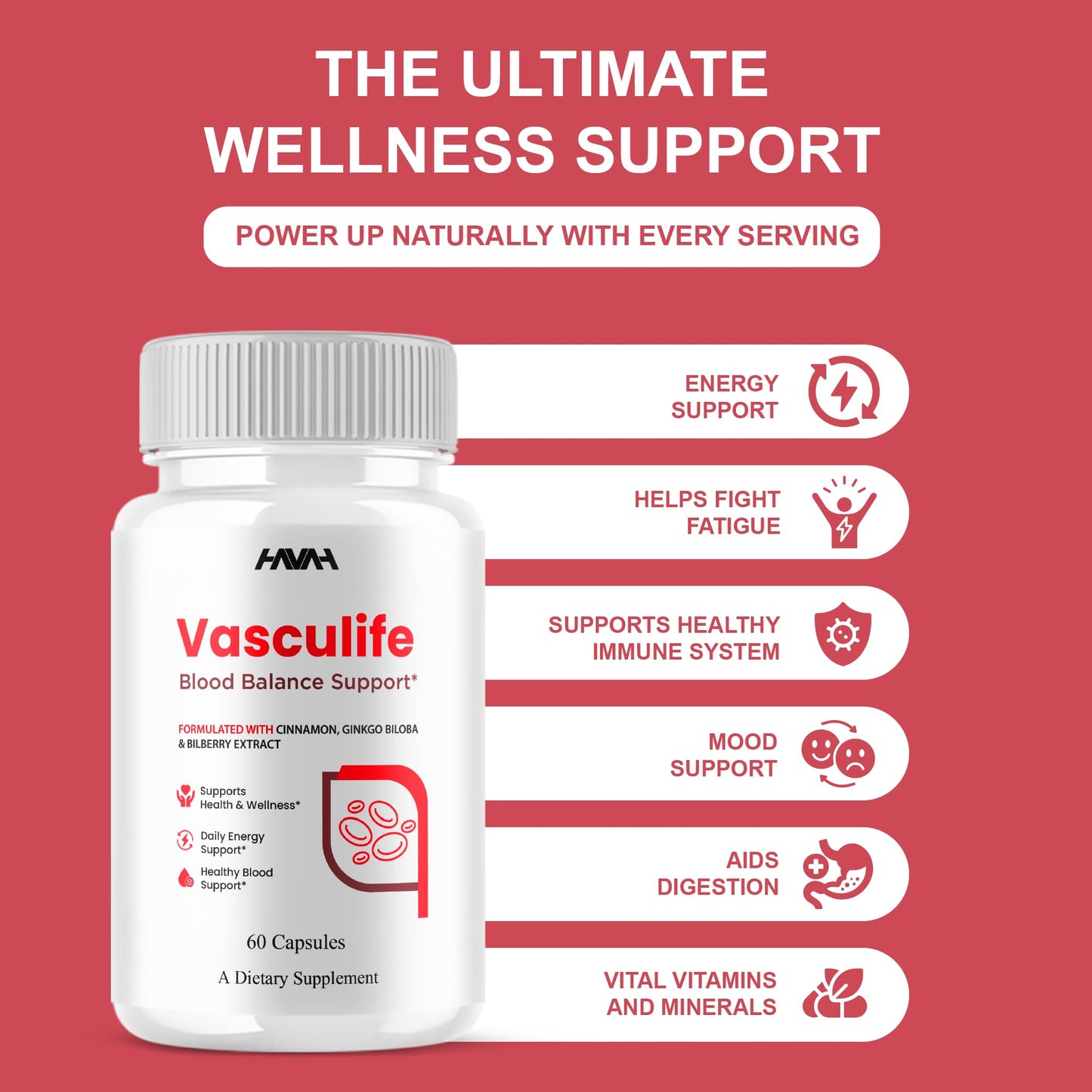 Havah VascuLife Blood Support Capsule, 120 Capsules