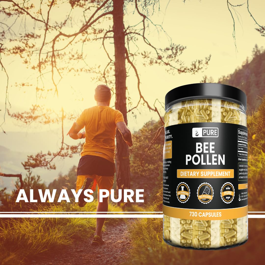 PURE ORIGINAL INGREDIENTS Bee Pollen Capsules 365