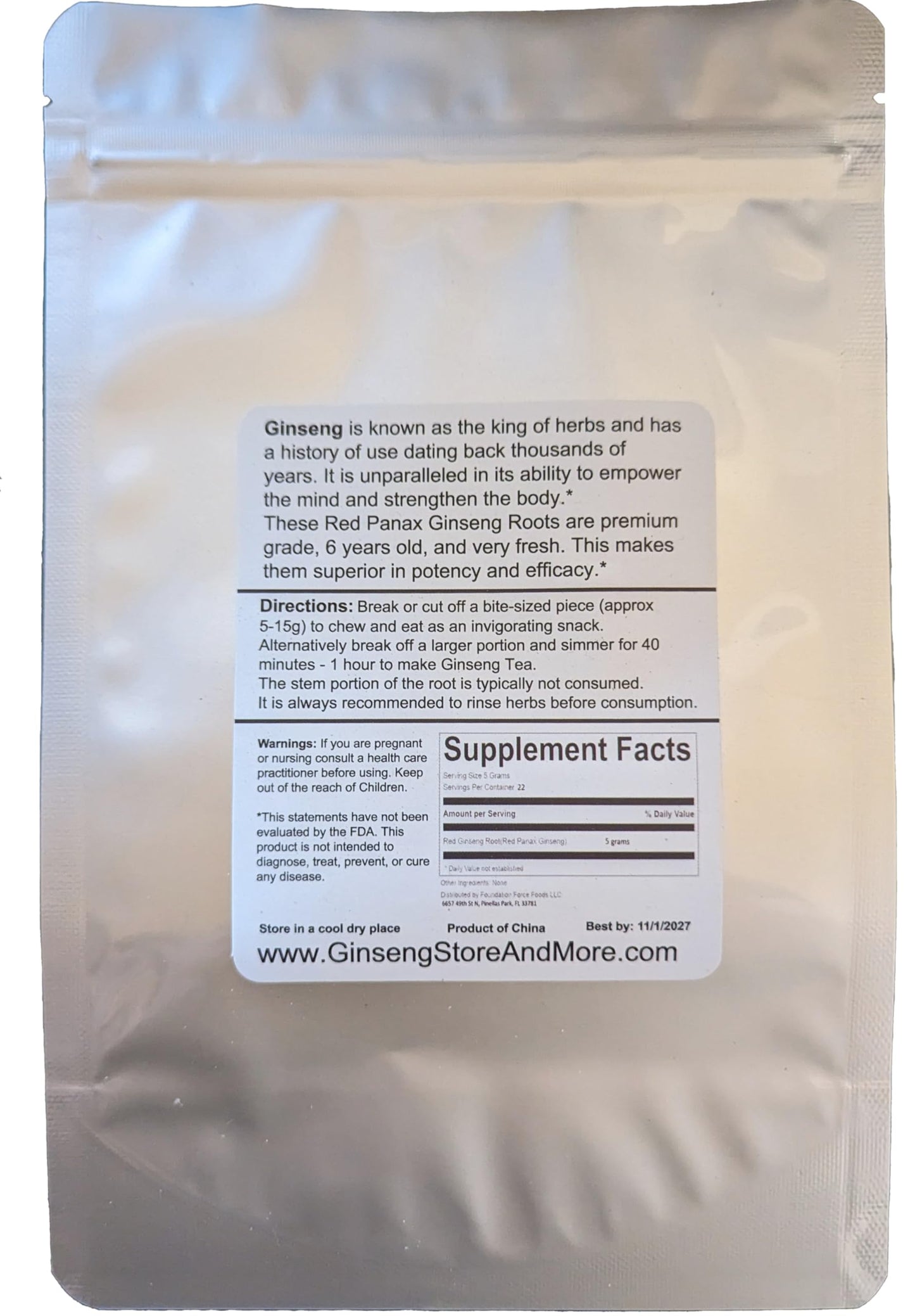 GinsengStoreAndMore Red Panax Ginseng 6 Year Old Whole Roots Korean Red Ginseng Premium Grade High Ginsenosides Chewables 4