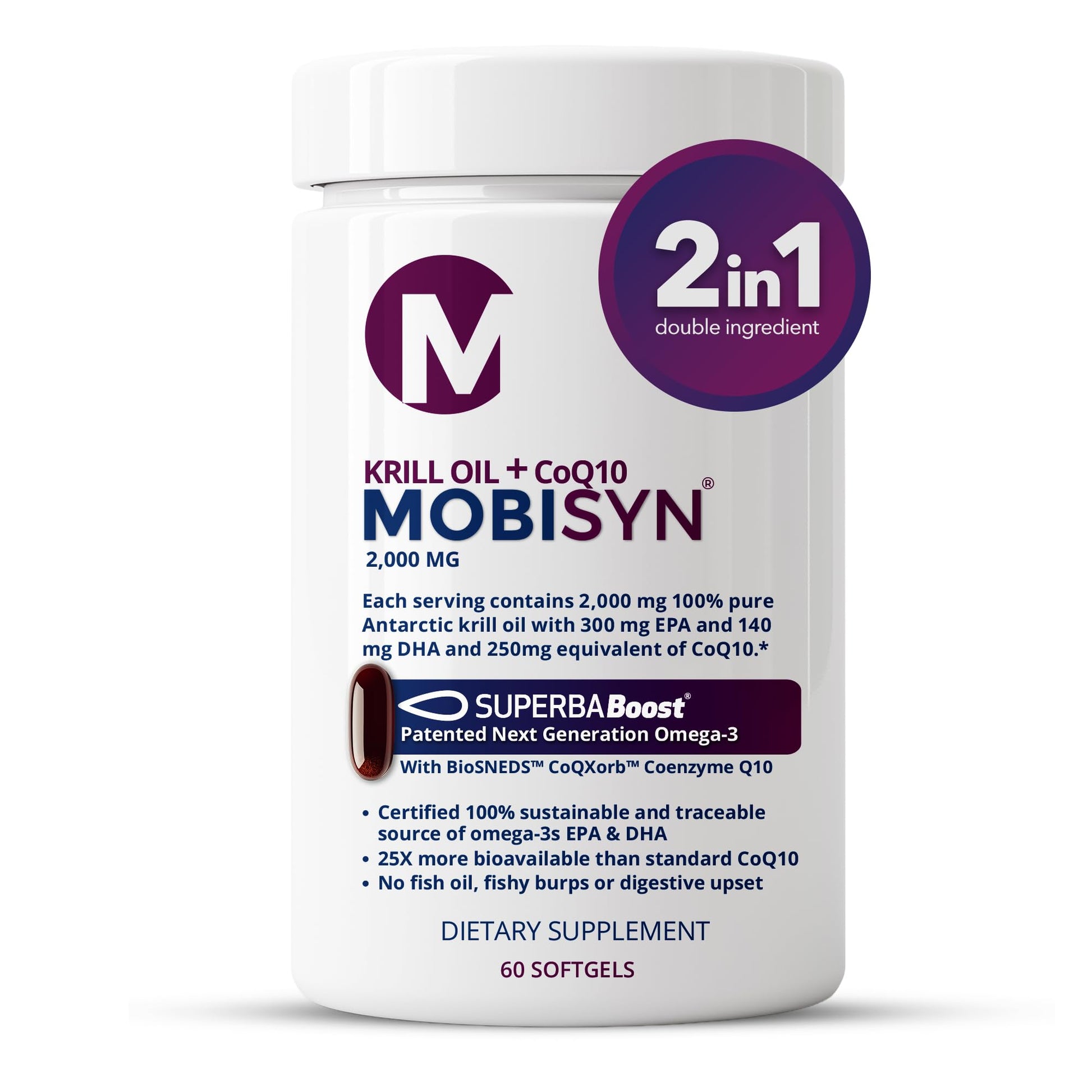 Mobisyn Omega 3 with CoQ10 Antarctic Krill Oil Softgel 60 Softgels