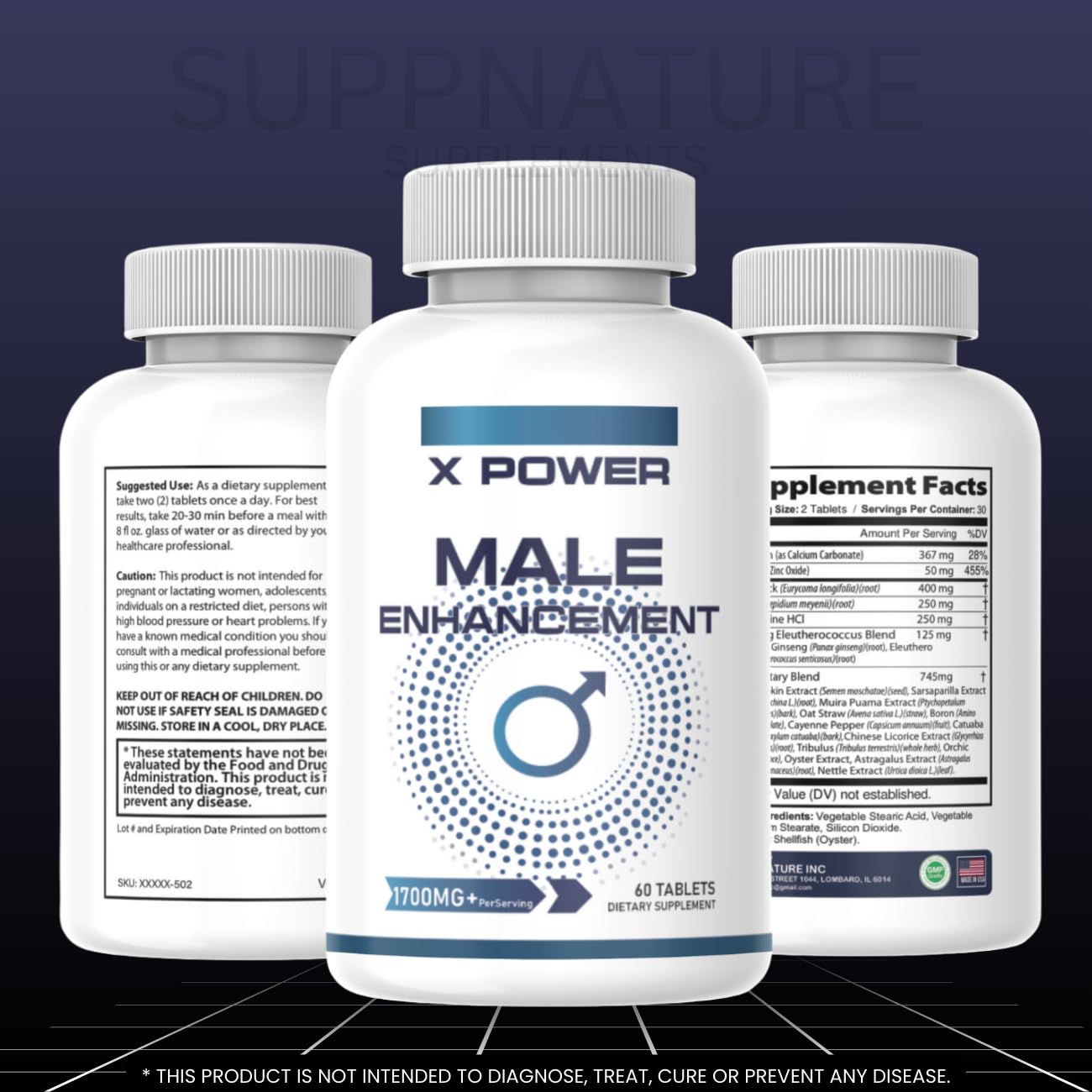 SuppNature X Power Pills for Men Tablet 120 Count