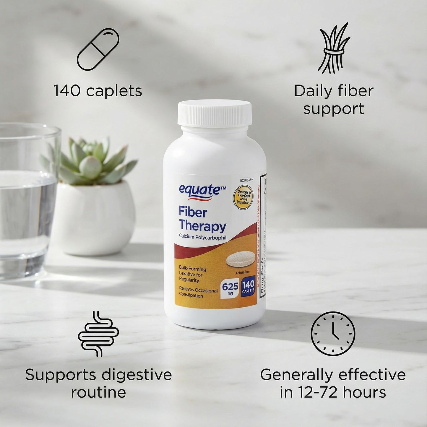 Generic Fiber Therapy 625 mg Caplets, 140 Count