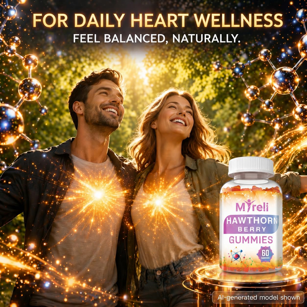 MYRELI Hawthorn Berry Gummies 1000mg, 60 Chewables