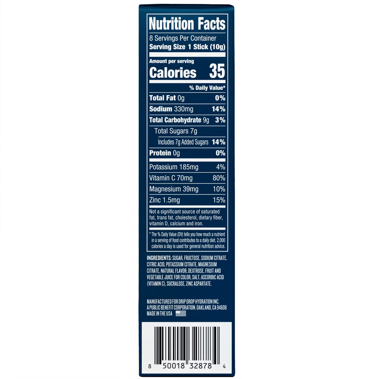 DripDrop ORS Hydration Electrolyte Capsules, 8 Count