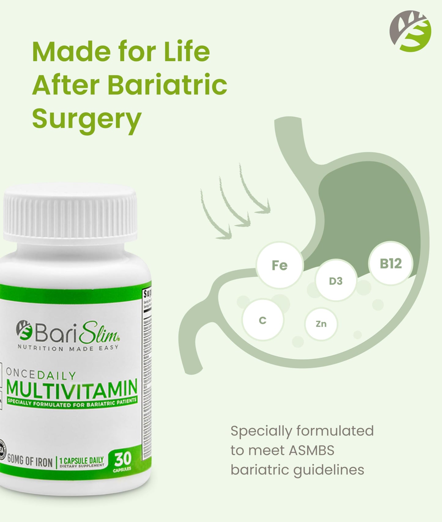 BariSlim Once Daily Bariatric Multivitamin Capsule 30 Count