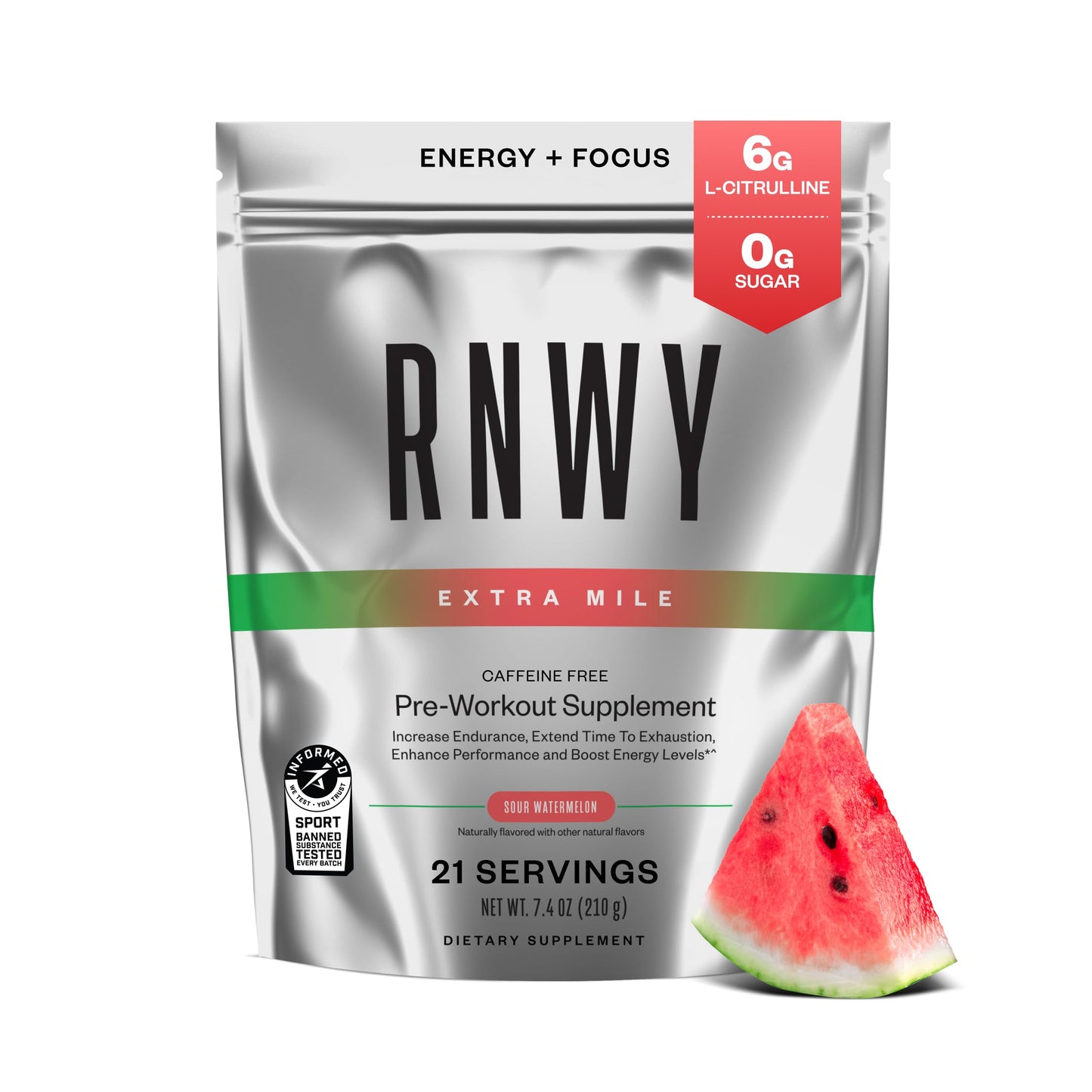 RNWY Extra Mile Caffeine Free Pre Workout Powder, 1 Ounce (Pack of 1)