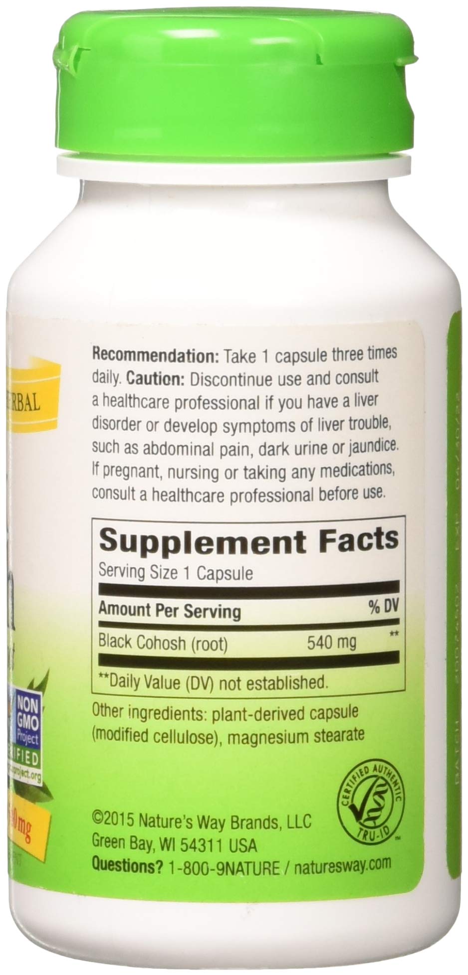 Nature's Way Black Cohosh Root Capsule 100 Count