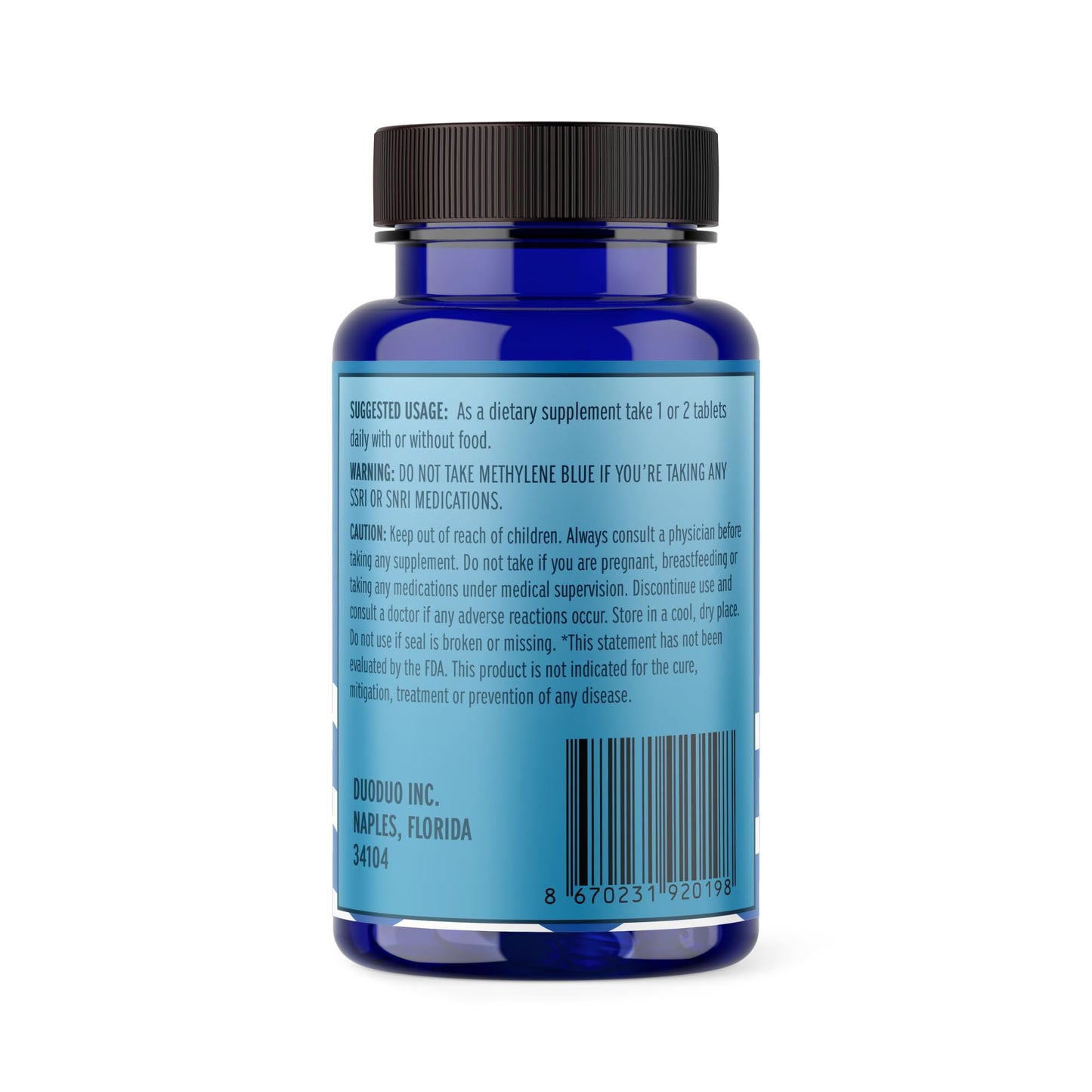 Generic Methylene Blue USP Grade 20mg Tablets, 60 Tablets